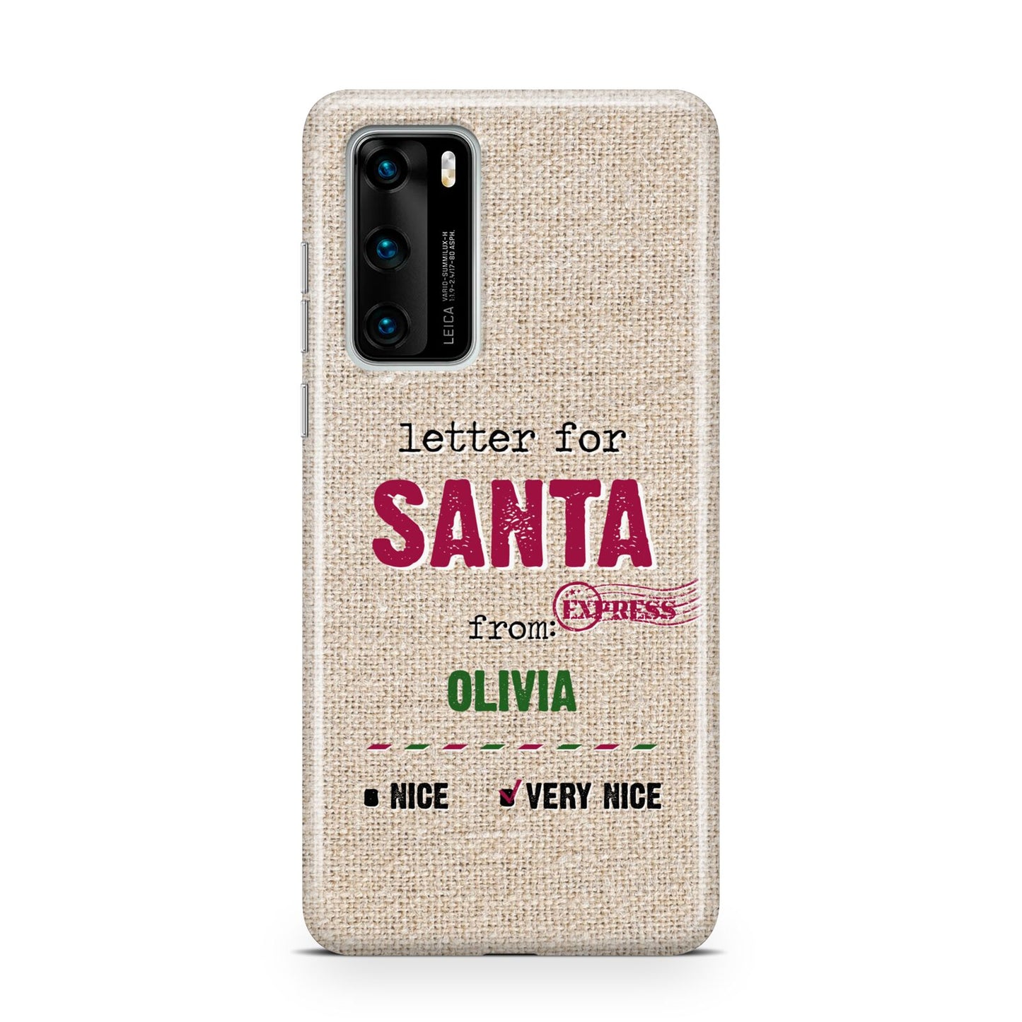 Letters to Santa Personalised Huawei P40 Phone Case