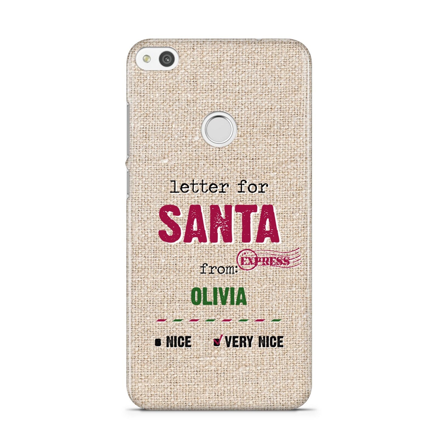 Letters to Santa Personalised Huawei P8 Lite Case