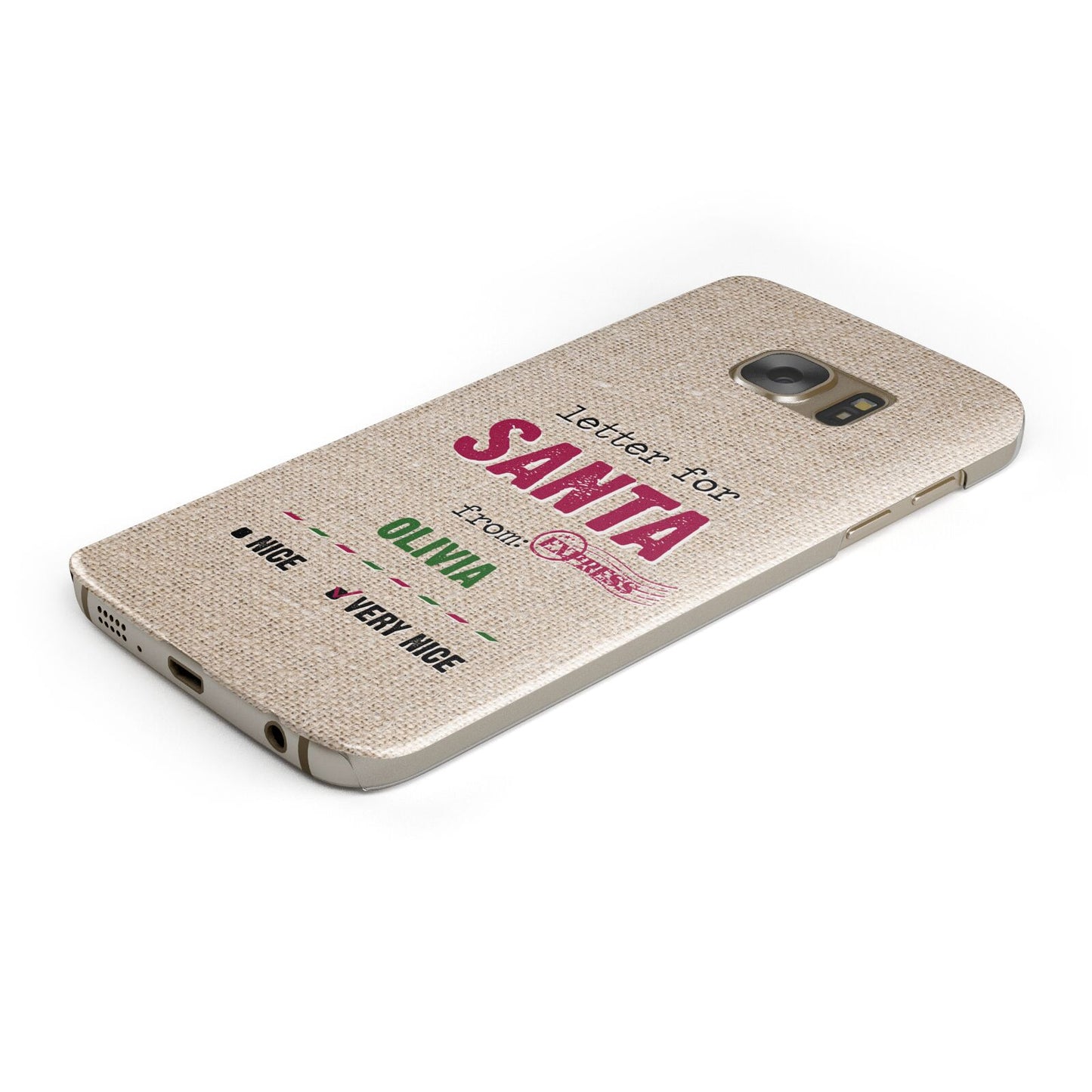 Letters to Santa Personalised Protective Samsung Galaxy Case Angled Image