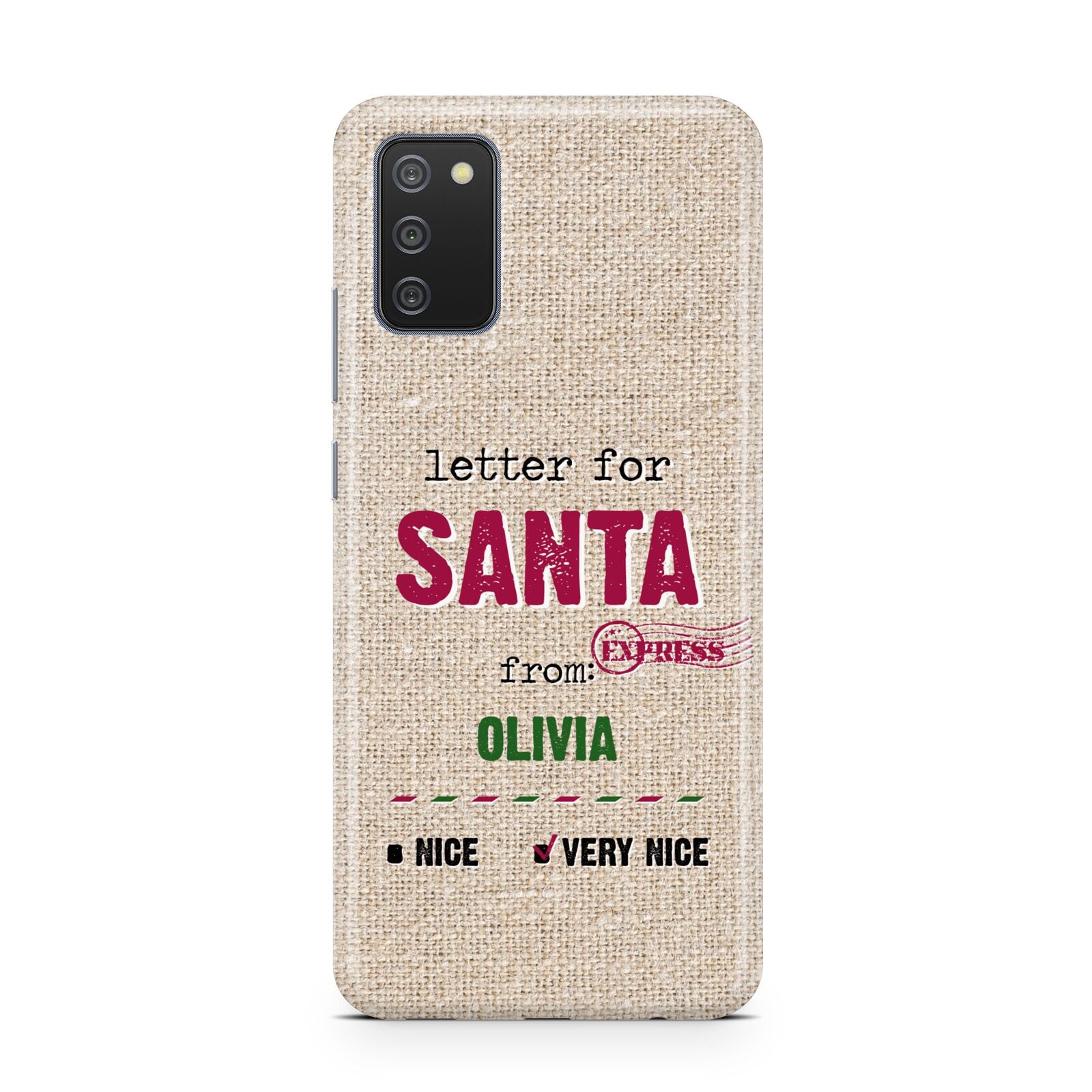 Letters to Santa Personalised Samsung A02s Case