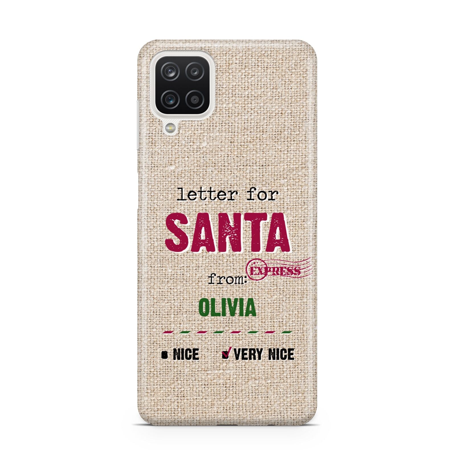 Letters to Santa Personalised Samsung A12 Case