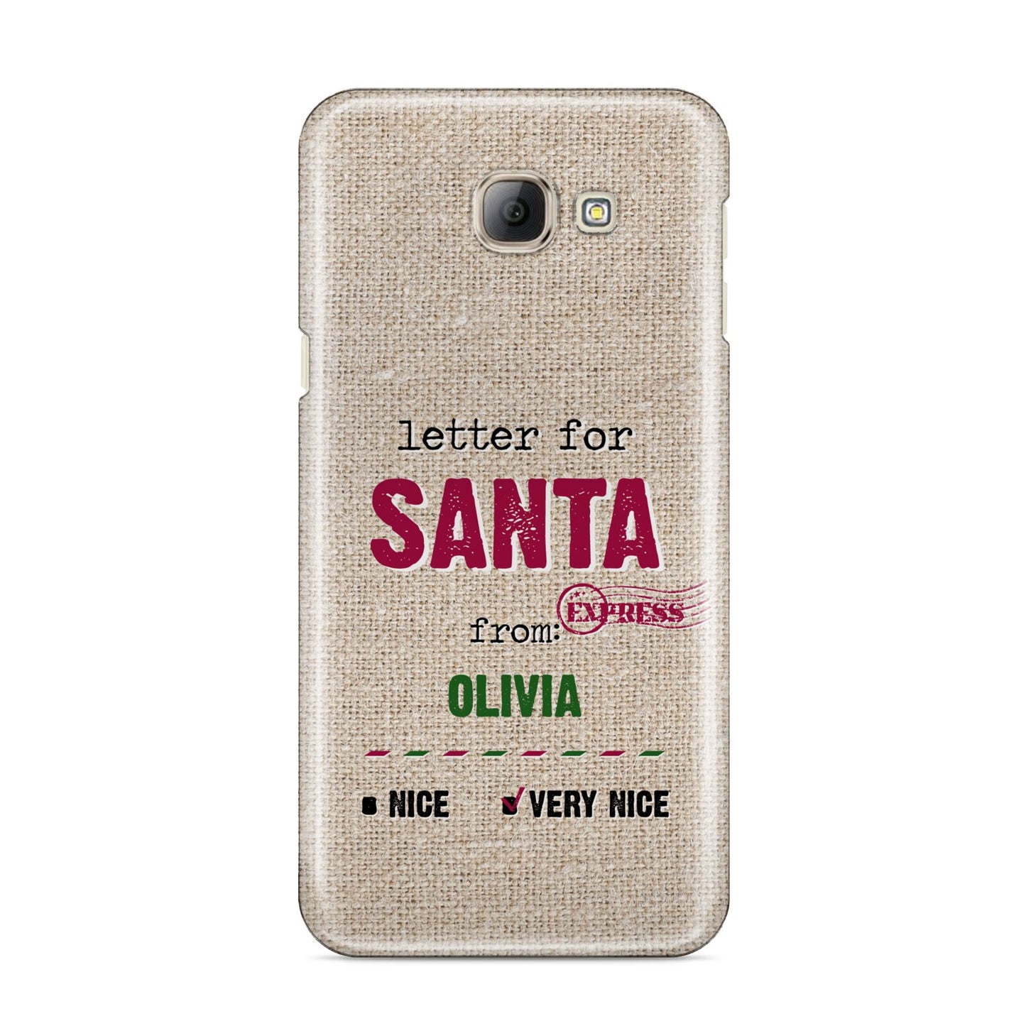 Letters to Santa Personalised Samsung Galaxy A8 2016 Case