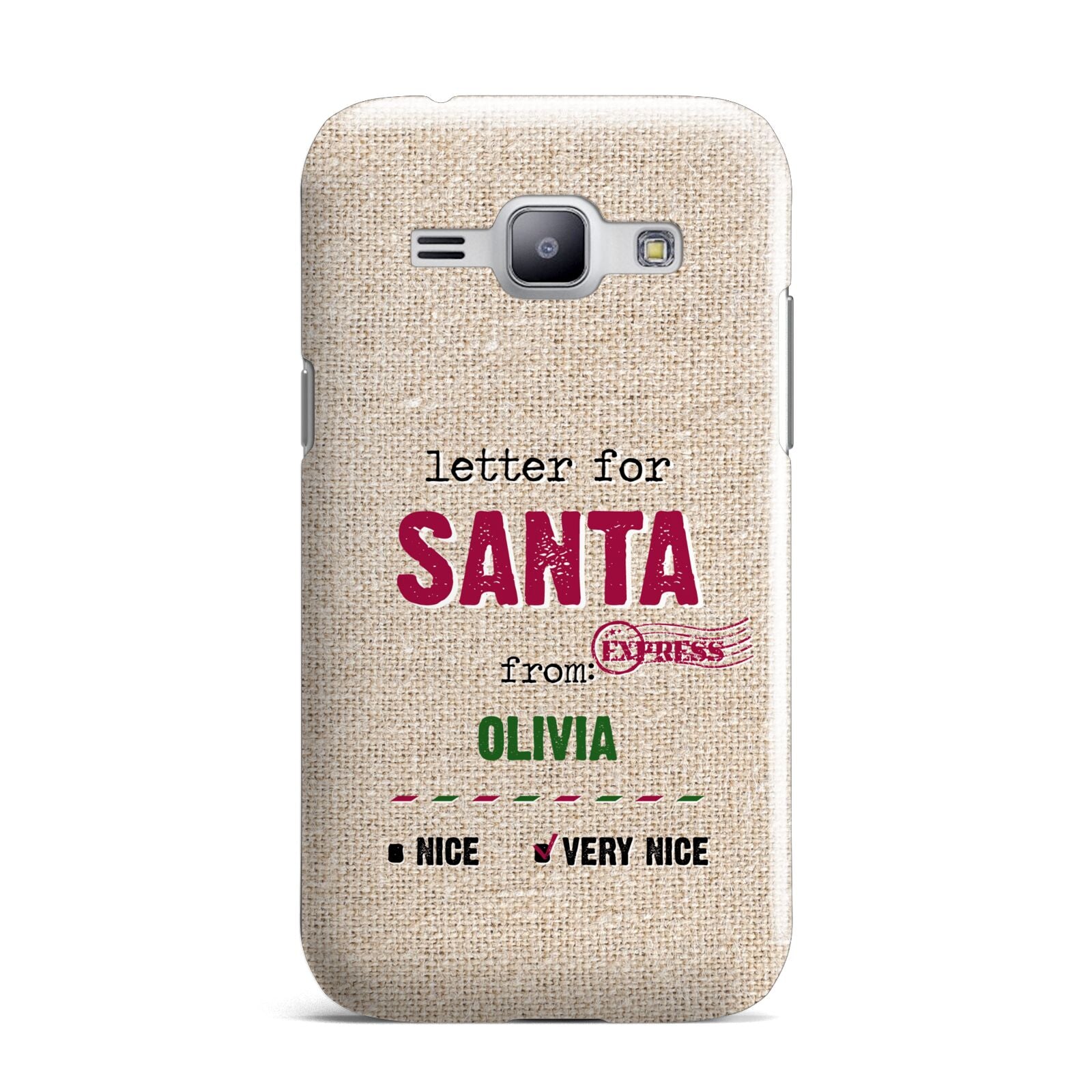 Letters to Santa Personalised Samsung Galaxy J1 2015 Case