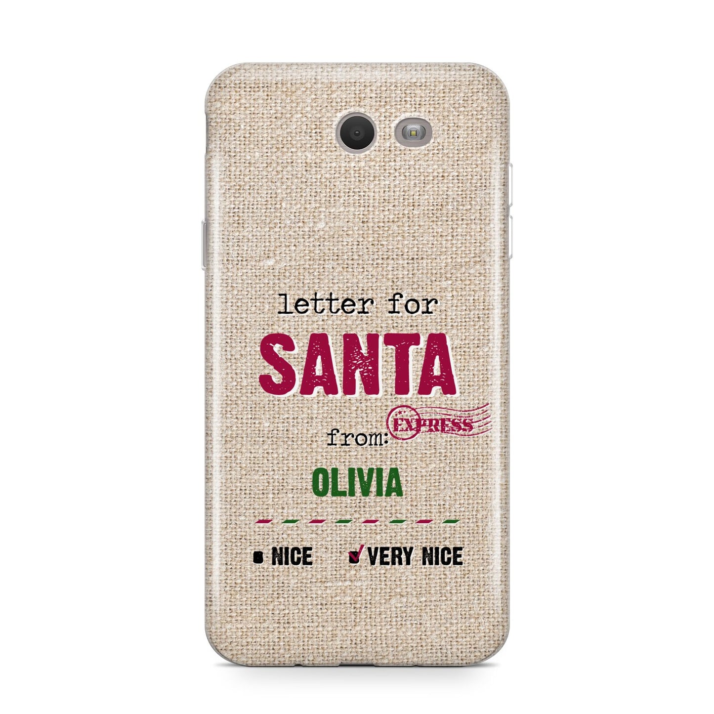 Letters to Santa Personalised Samsung Galaxy J7 2017 Case