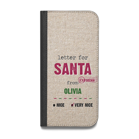 Letters to Santa Personalised Vegan Leather Flip iPhone Case