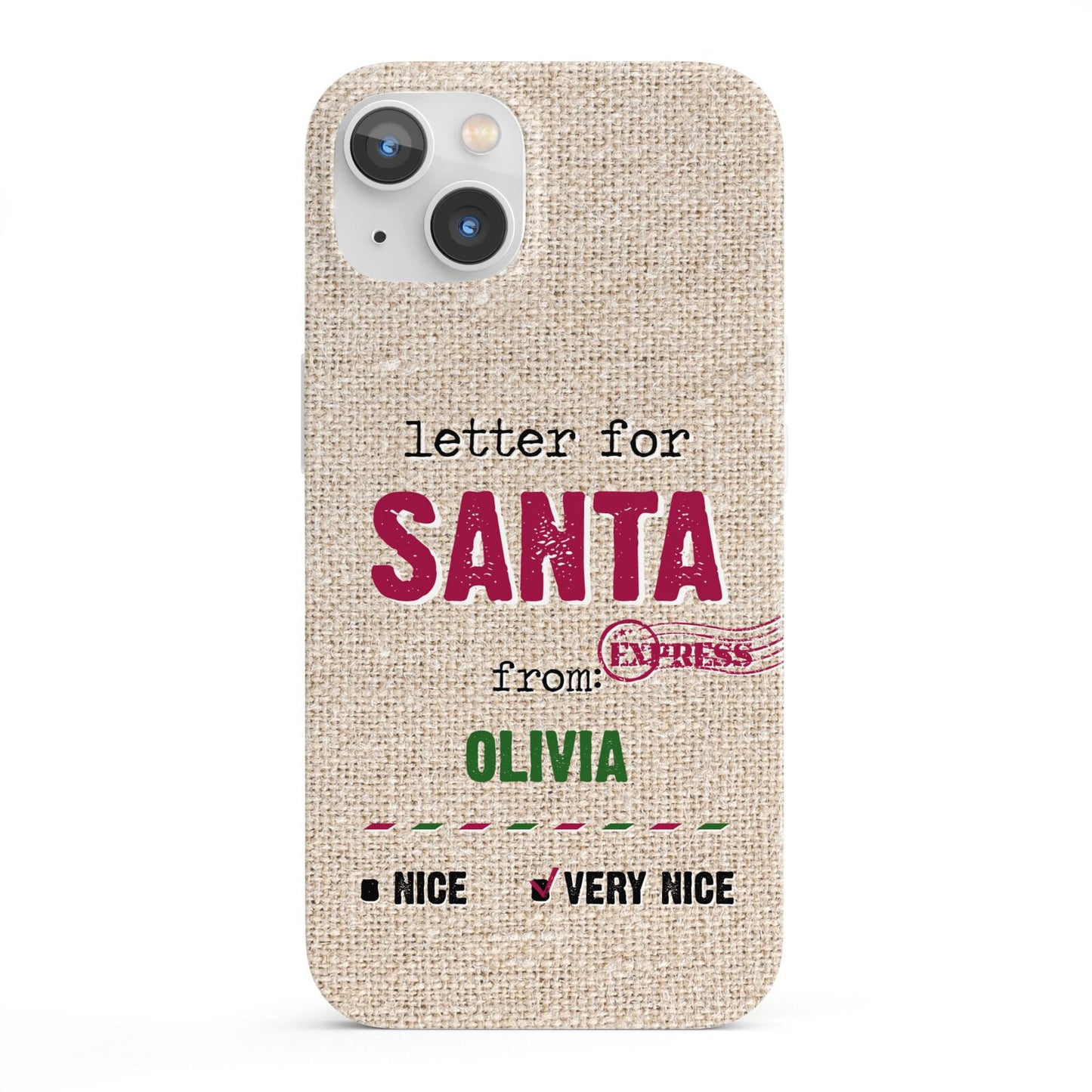 Letters to Santa Personalised iPhone 13 Full Wrap 3D Snap Case