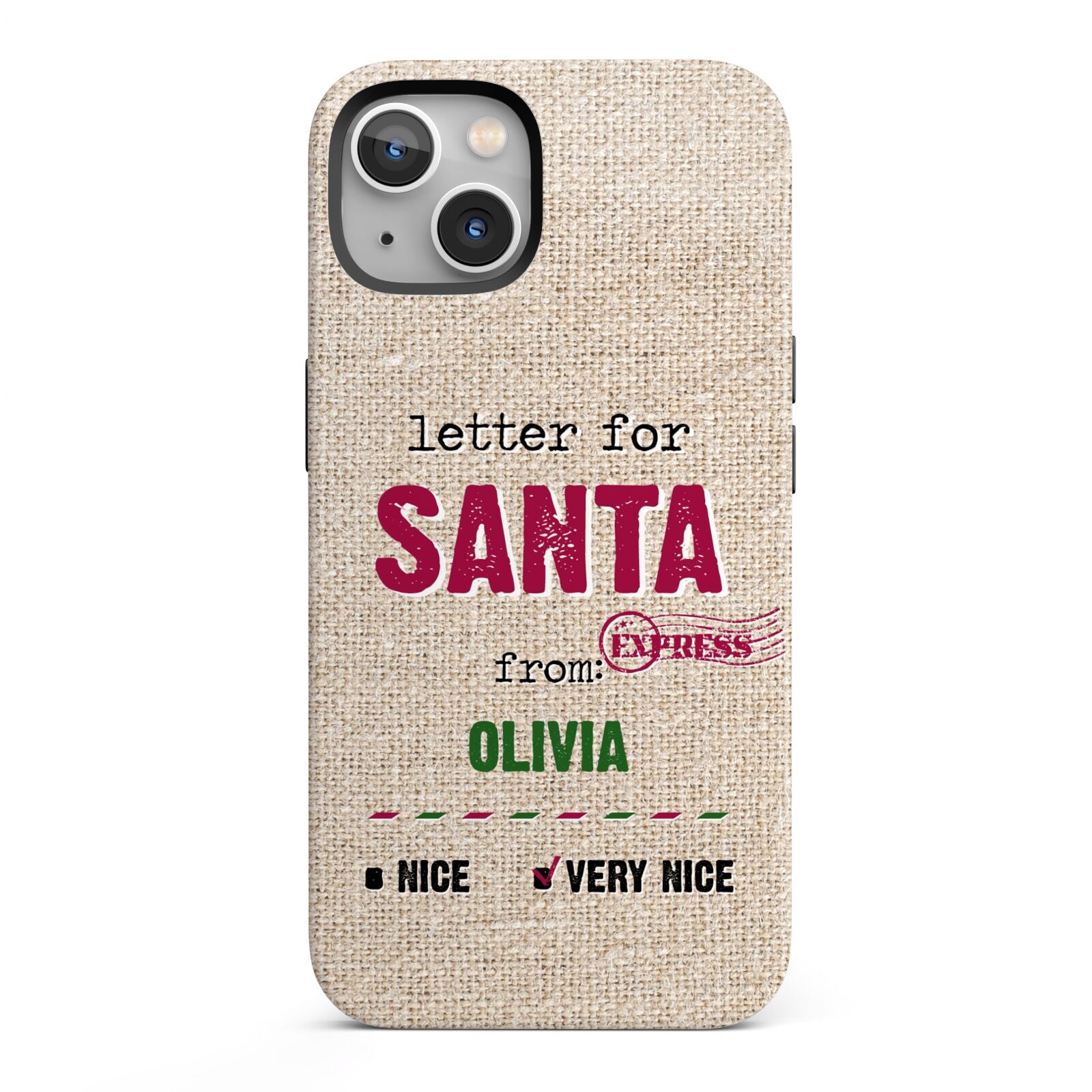Letters to Santa Personalised iPhone 13 Full Wrap 3D Tough Case