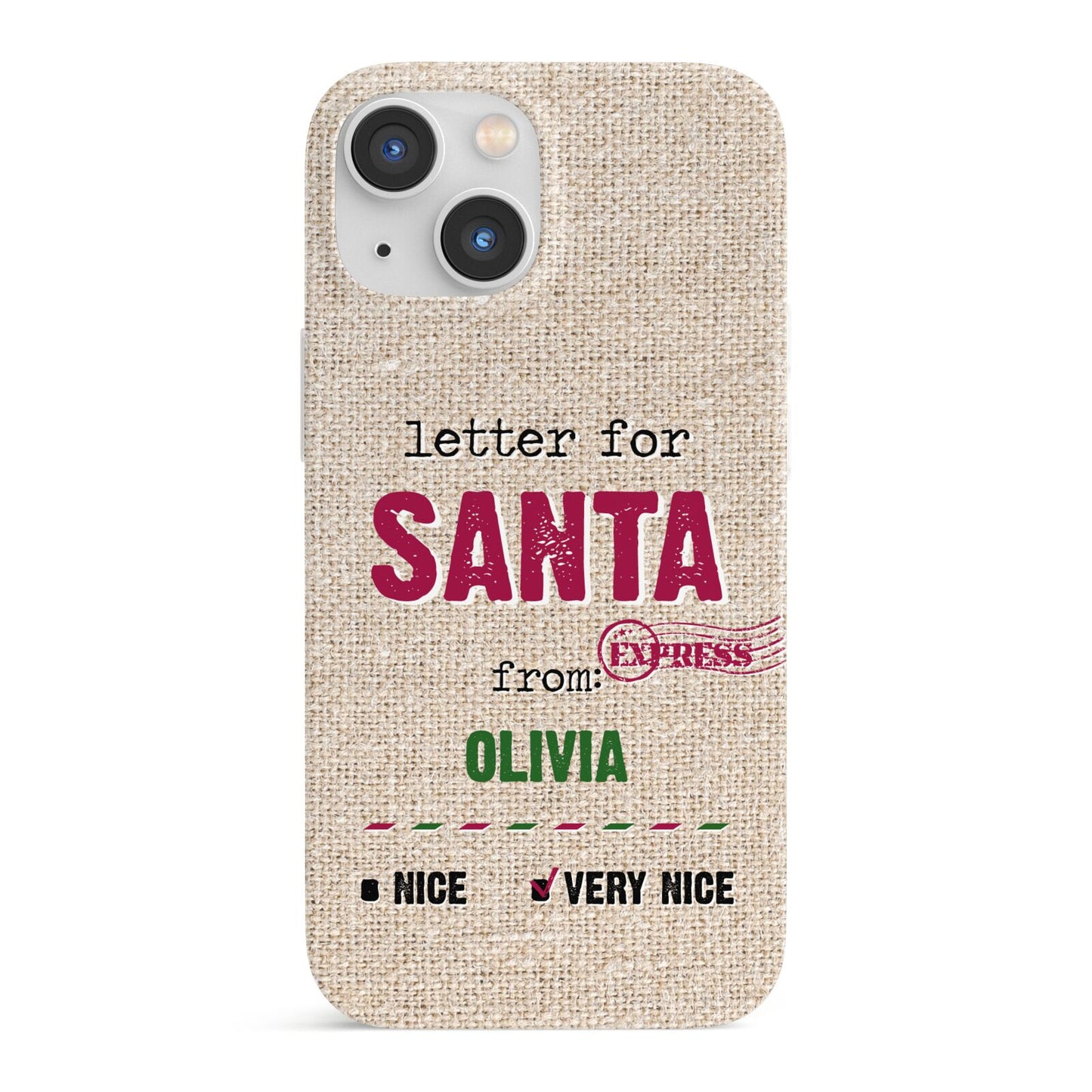 Letters to Santa Personalised iPhone 13 Mini Full Wrap 3D Snap Case