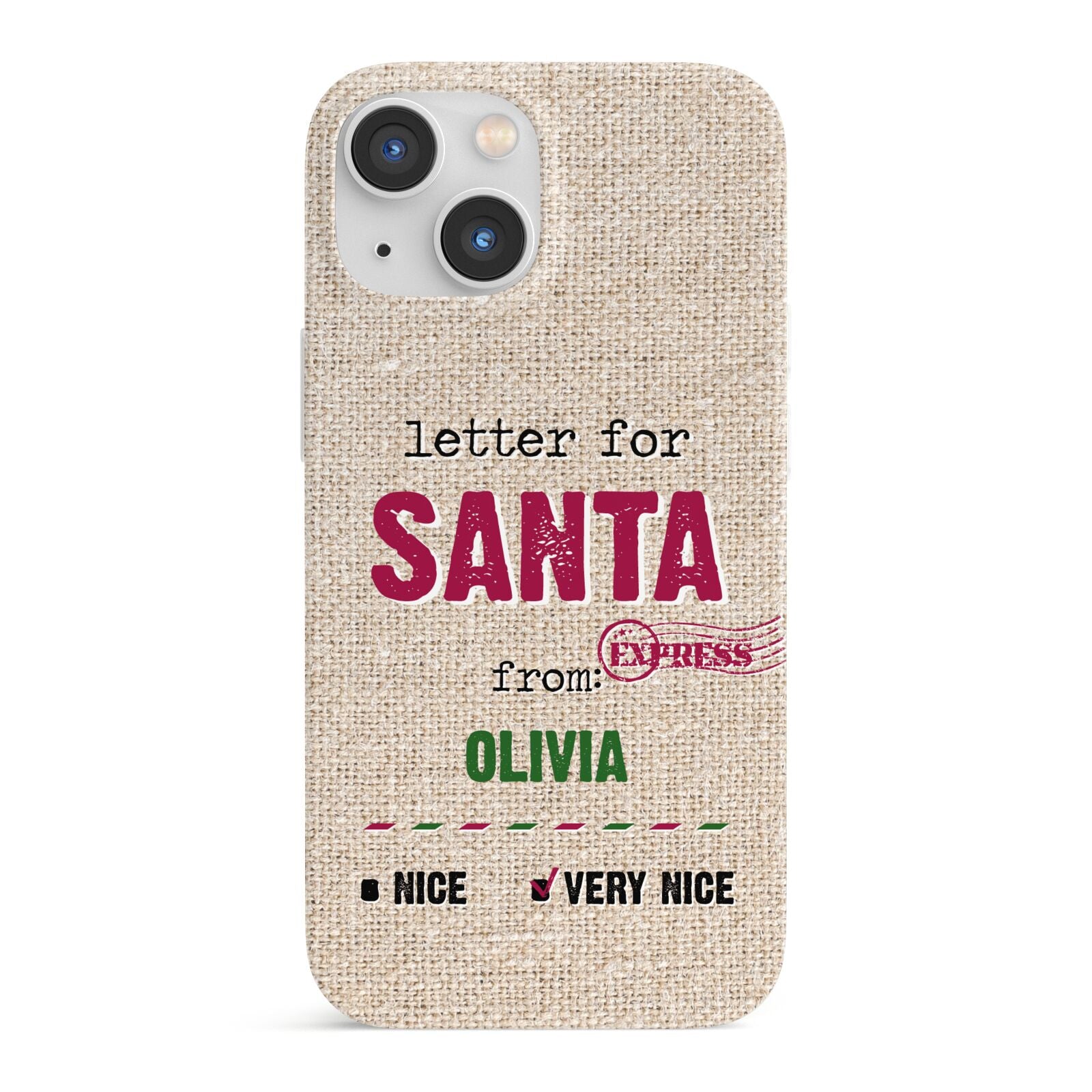 Letters to Santa Personalised iPhone 13 Mini Full Wrap 3D Snap Case