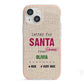 Letters to Santa Personalised iPhone 13 Mini TPU Impact Case with Pink Edges