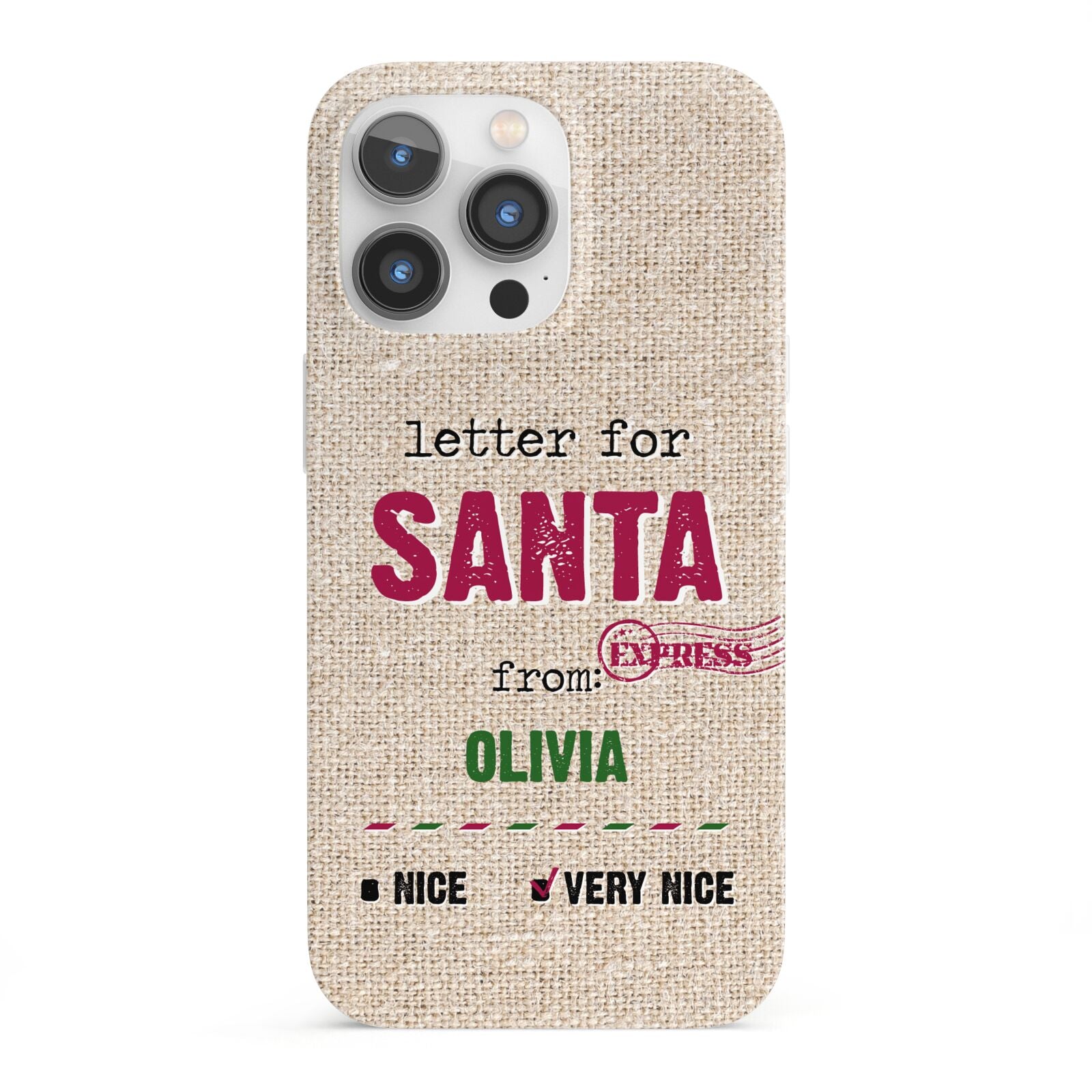 Letters to Santa Personalised iPhone 13 Pro Full Wrap 3D Snap Case