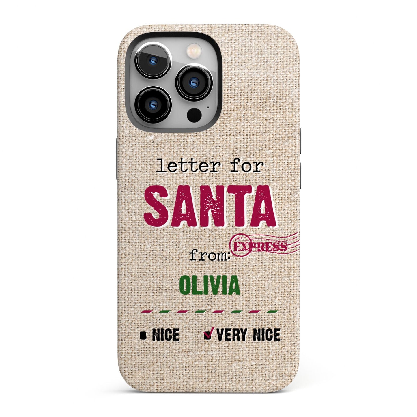 Letters to Santa Personalised iPhone 13 Pro Full Wrap 3D Tough Case