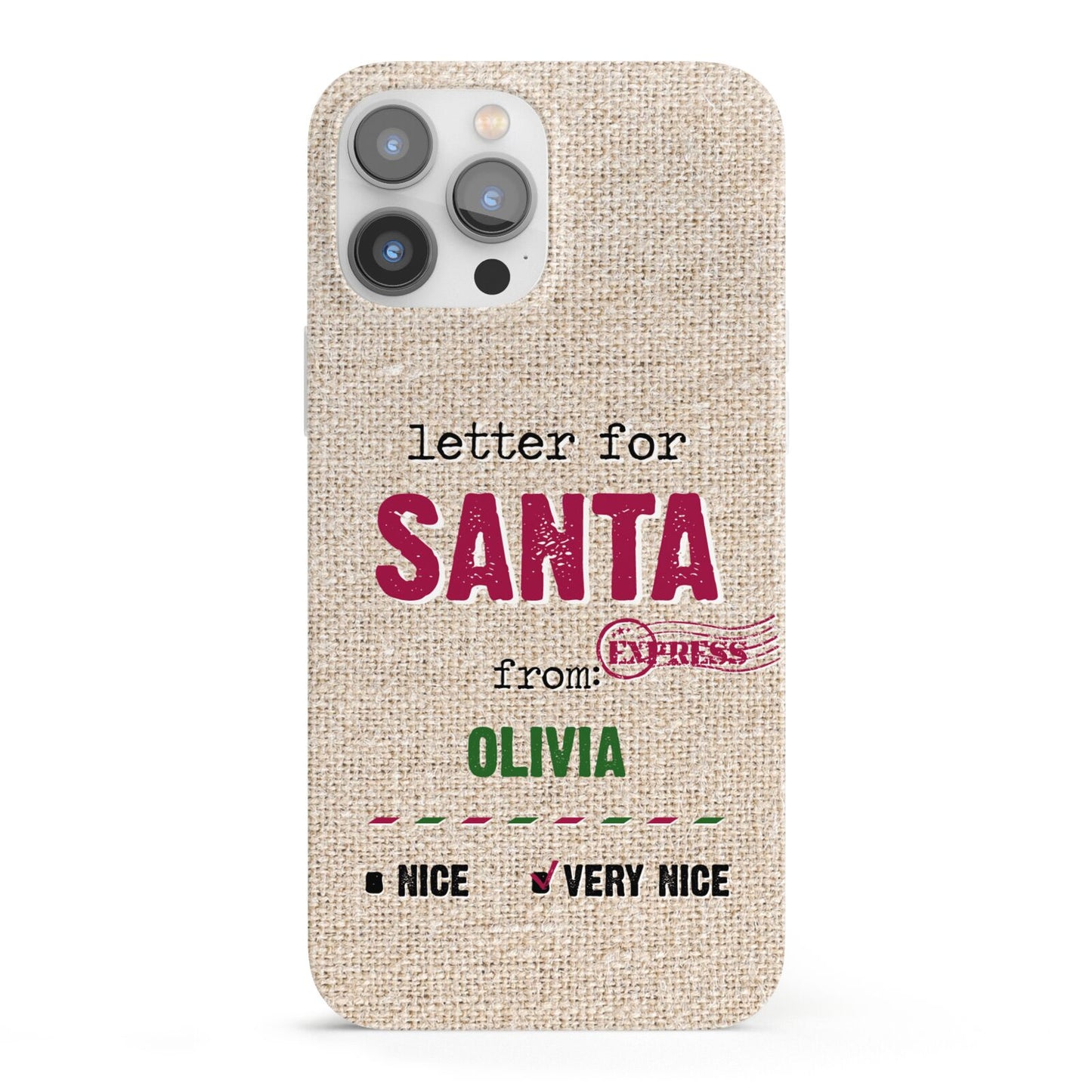 Letters to Santa Personalised iPhone 13 Pro Max Full Wrap 3D Snap Case