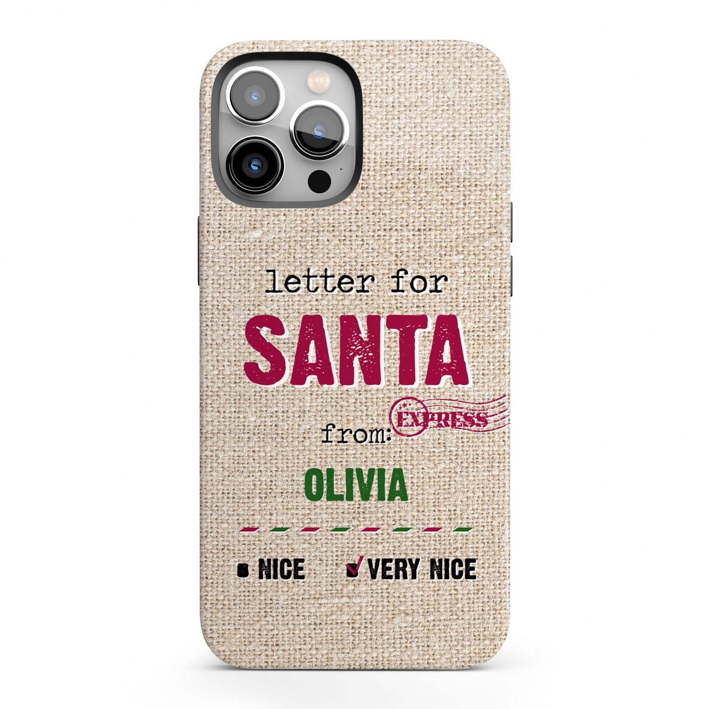 Letters to Santa Personalised iPhone 13 Pro Max Full Wrap 3D Tough Case