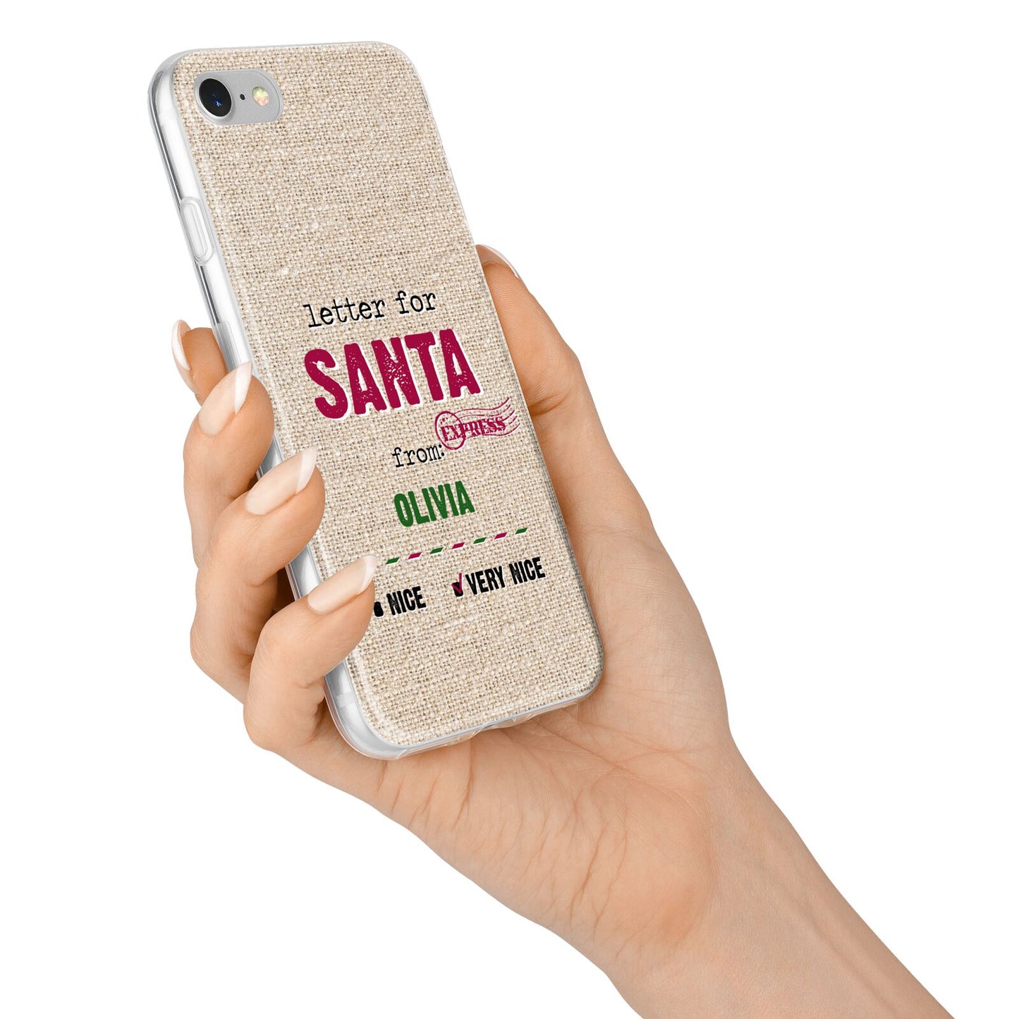 Letters to Santa Personalised iPhone 7 Bumper Case on Silver iPhone Alternative Image