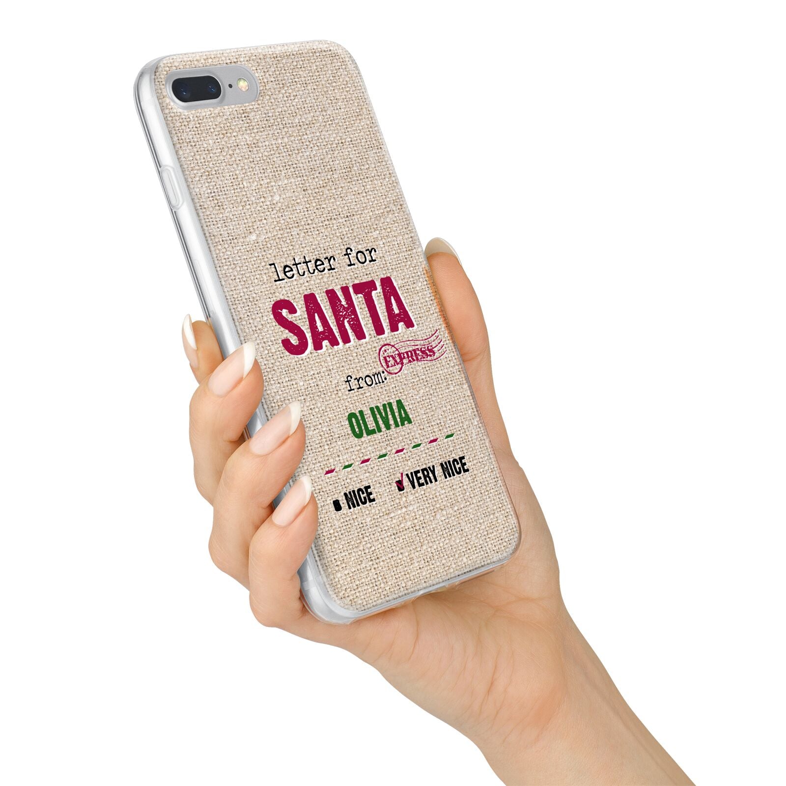 Letters to Santa Personalised iPhone 7 Plus Bumper Case on Silver iPhone Alternative Image