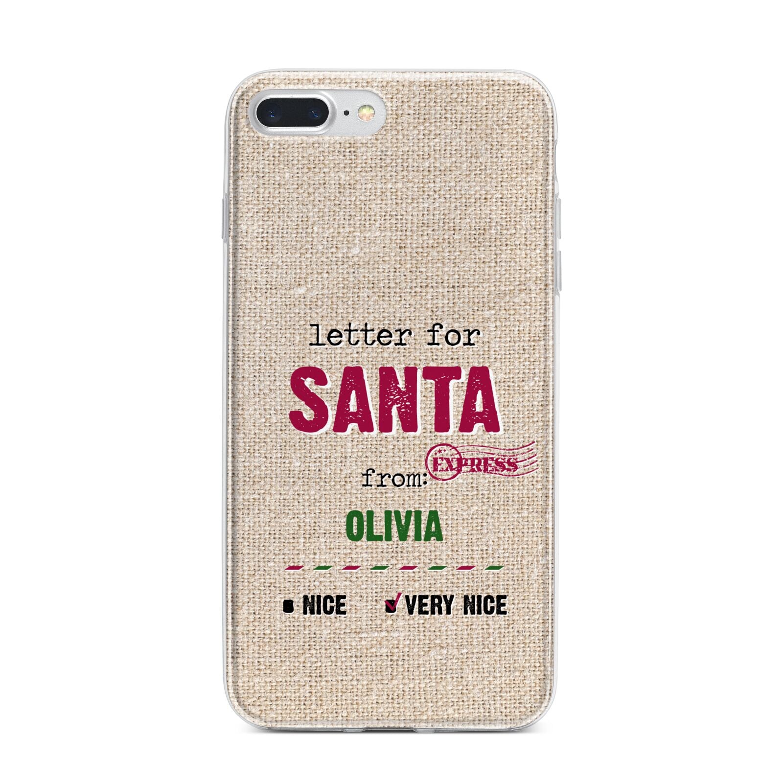 Letters to Santa Personalised iPhone 7 Plus Bumper Case on Silver iPhone