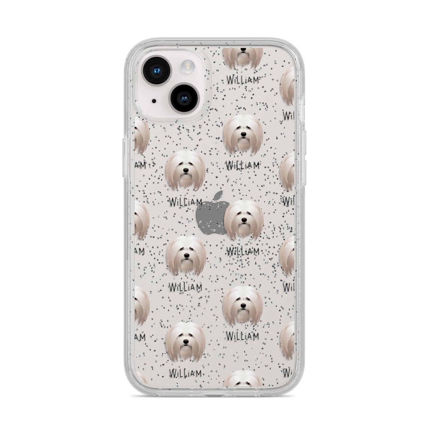 Lhasa Apso Icon with Name iPhone 14 Plus Glitter Tough Case Starlight