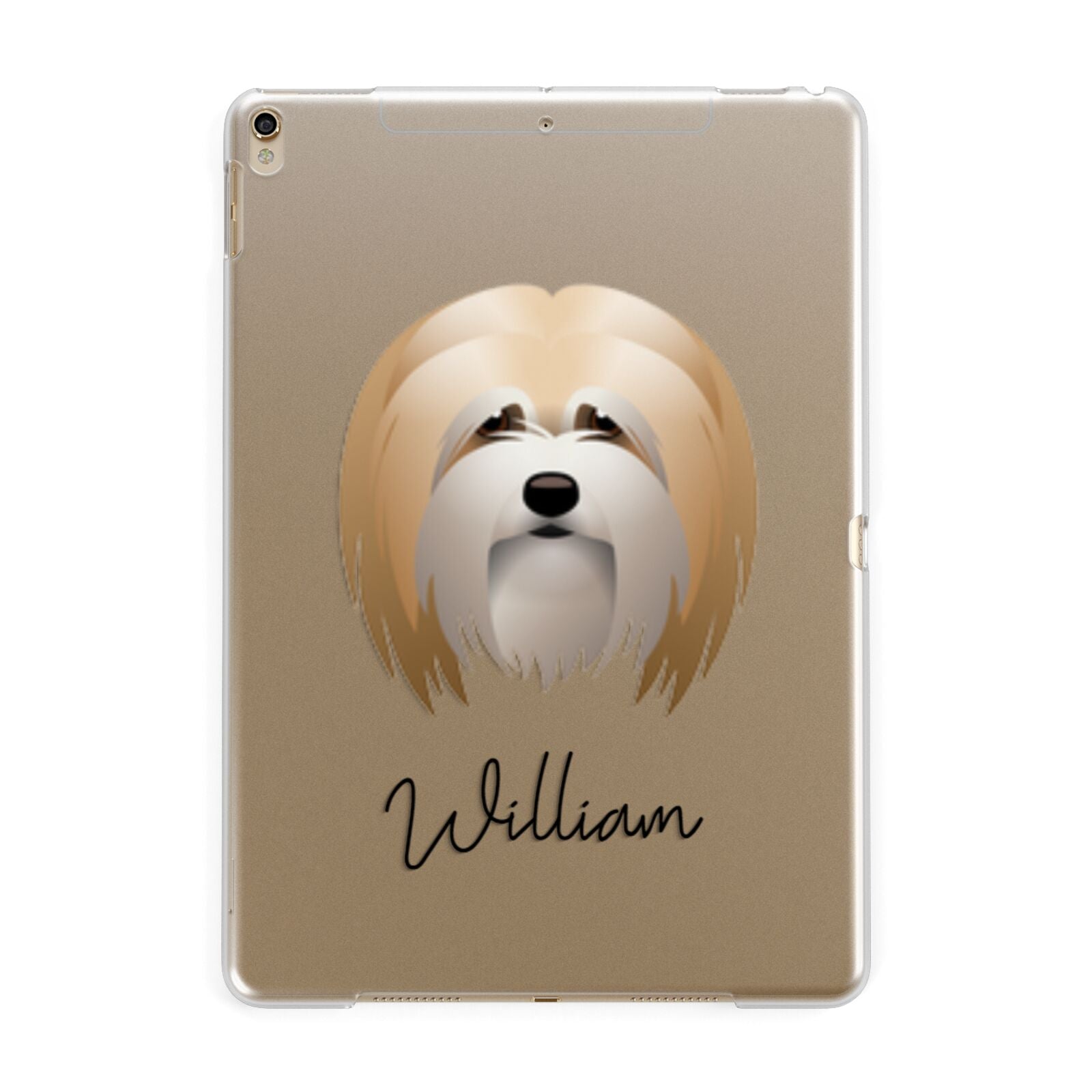 Lhasa Apso Personalised Apple iPad Gold Case