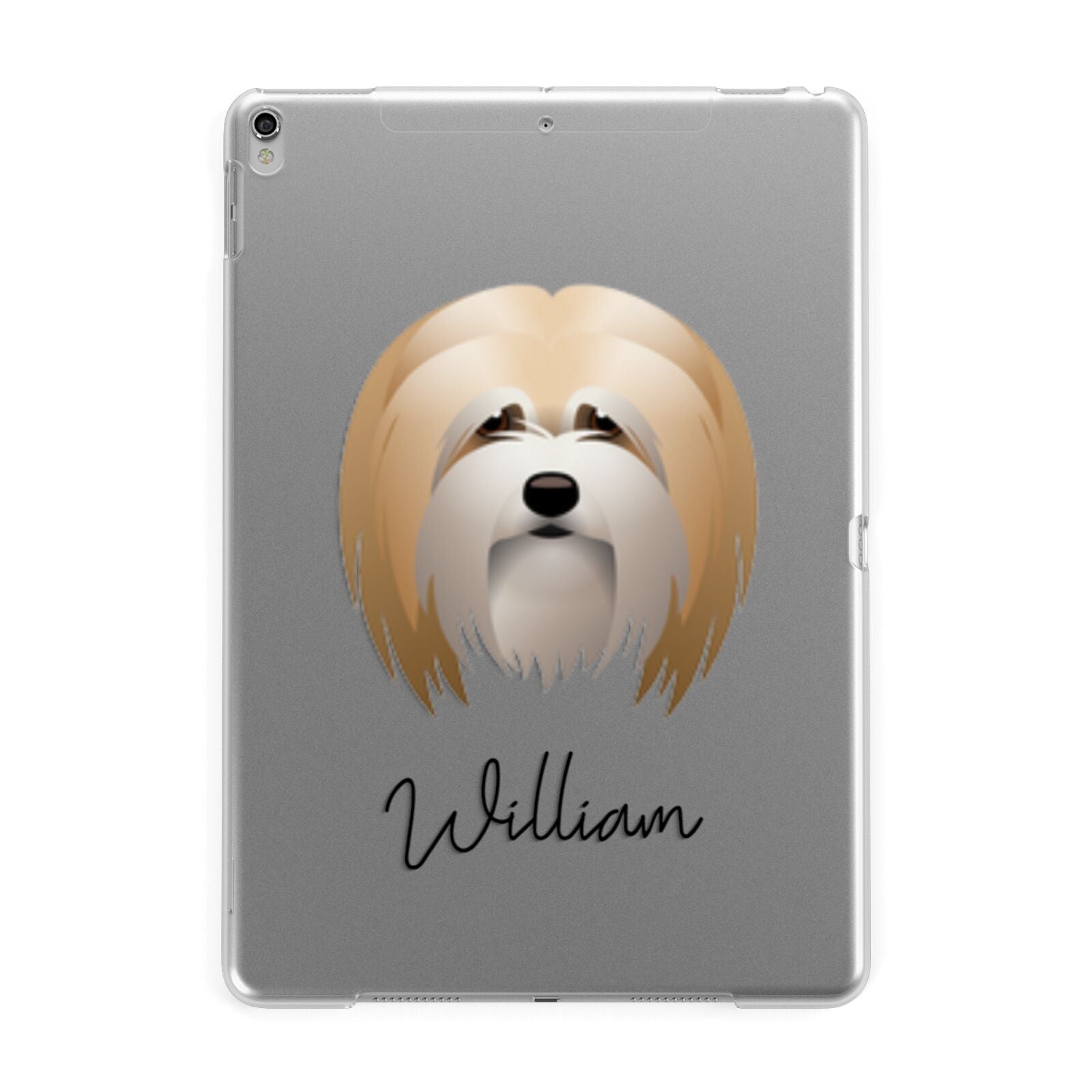 Lhasa Apso Personalised Apple iPad Silver Case