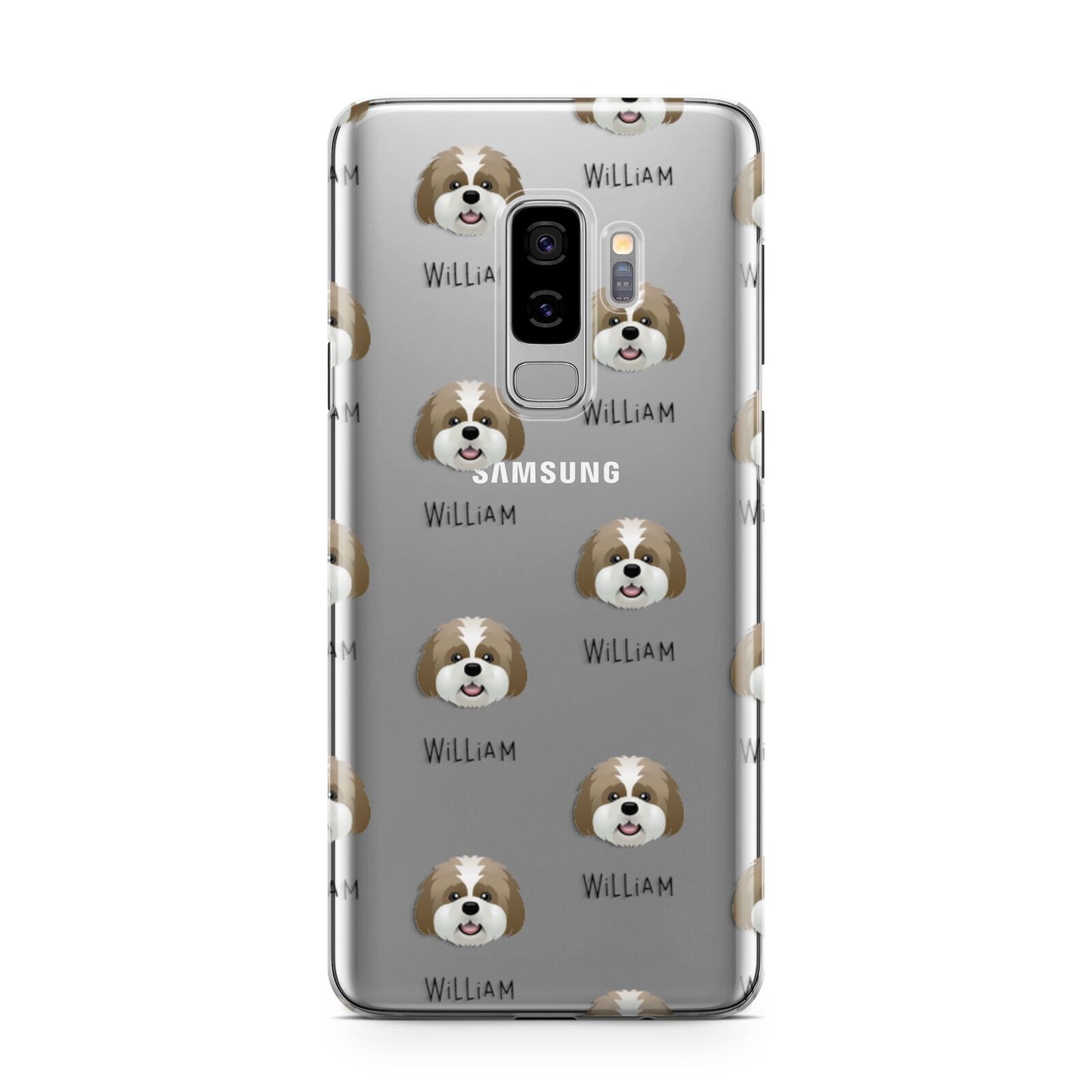 Lhatese Icon with Name Samsung Galaxy S9 Plus Case on Silver phone