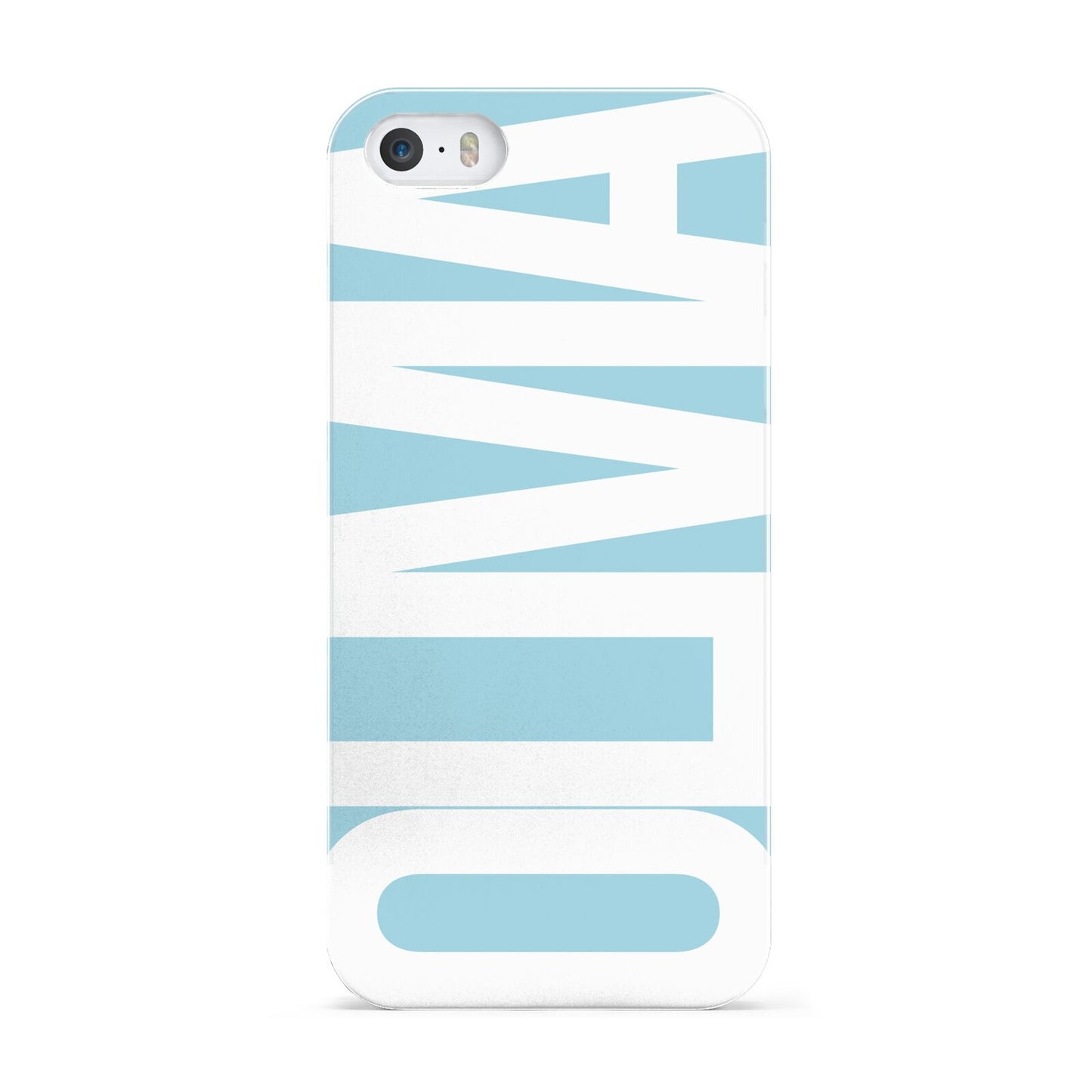 Light Blue with Bold White Name Apple iPhone 5 Case