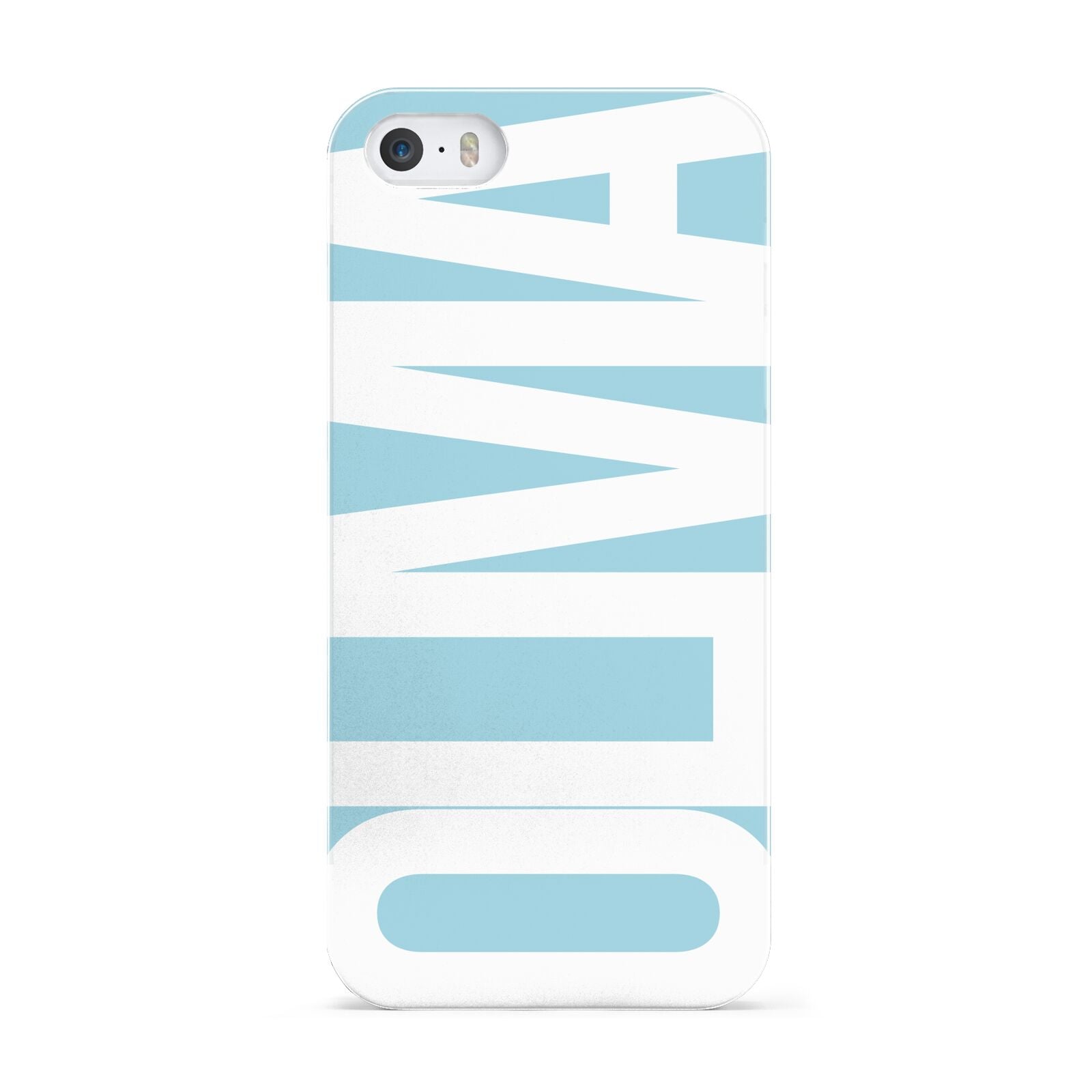 Light Blue with Bold White Name Apple iPhone 5 Case