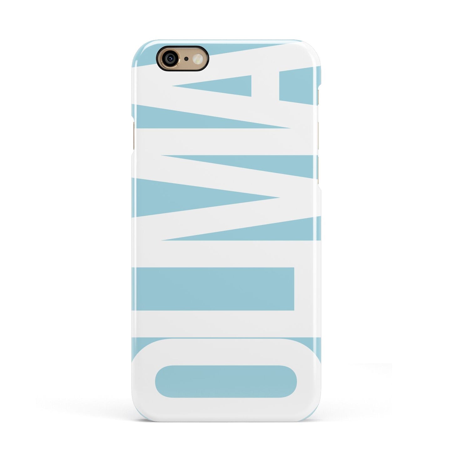 Light Blue with Bold White Name Apple iPhone 6 3D Snap Case