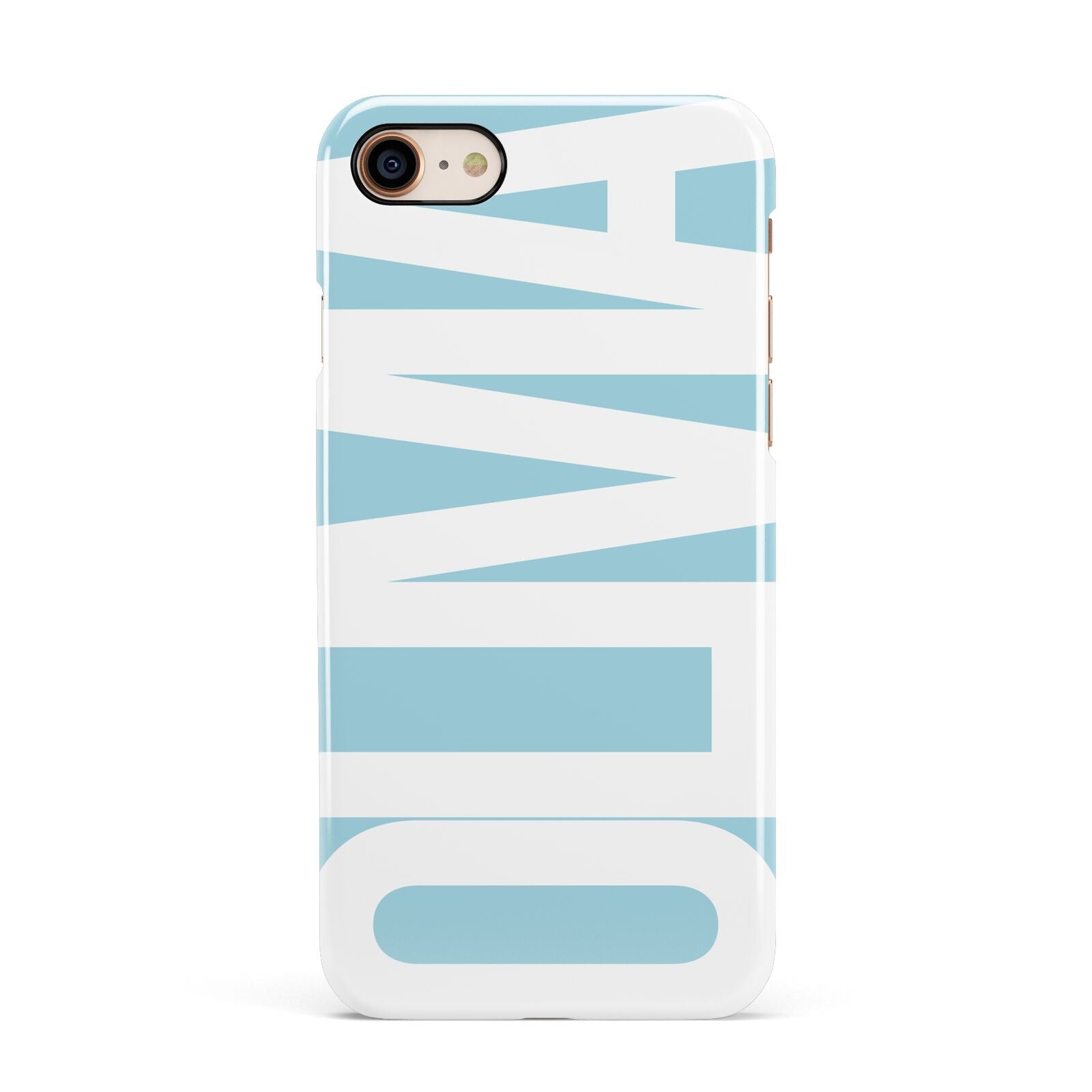 Light Blue with Bold White Name Apple iPhone 7 8 3D Snap Case