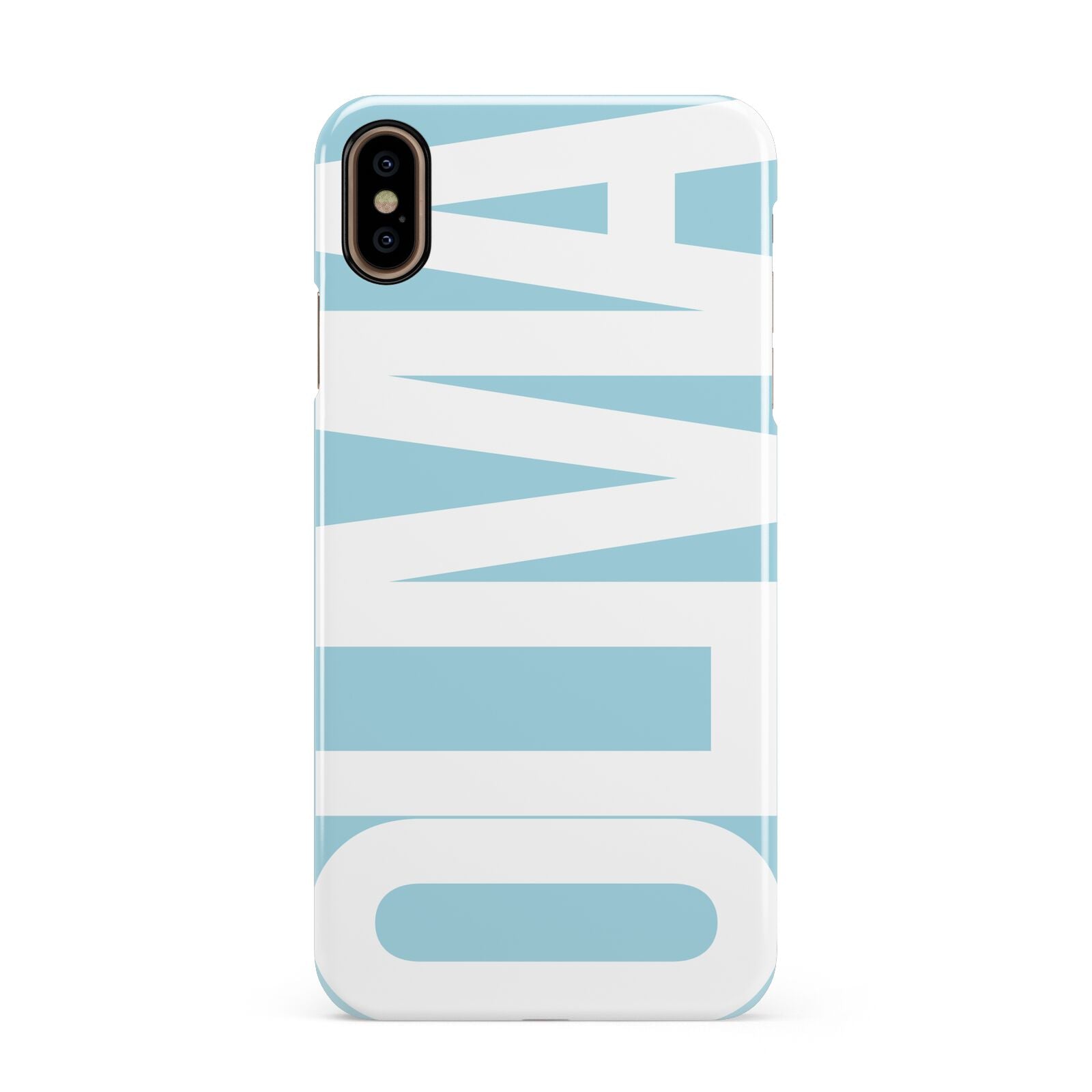 Light Blue with Bold White Name Apple iPhone Xs Max 3D Snap Case