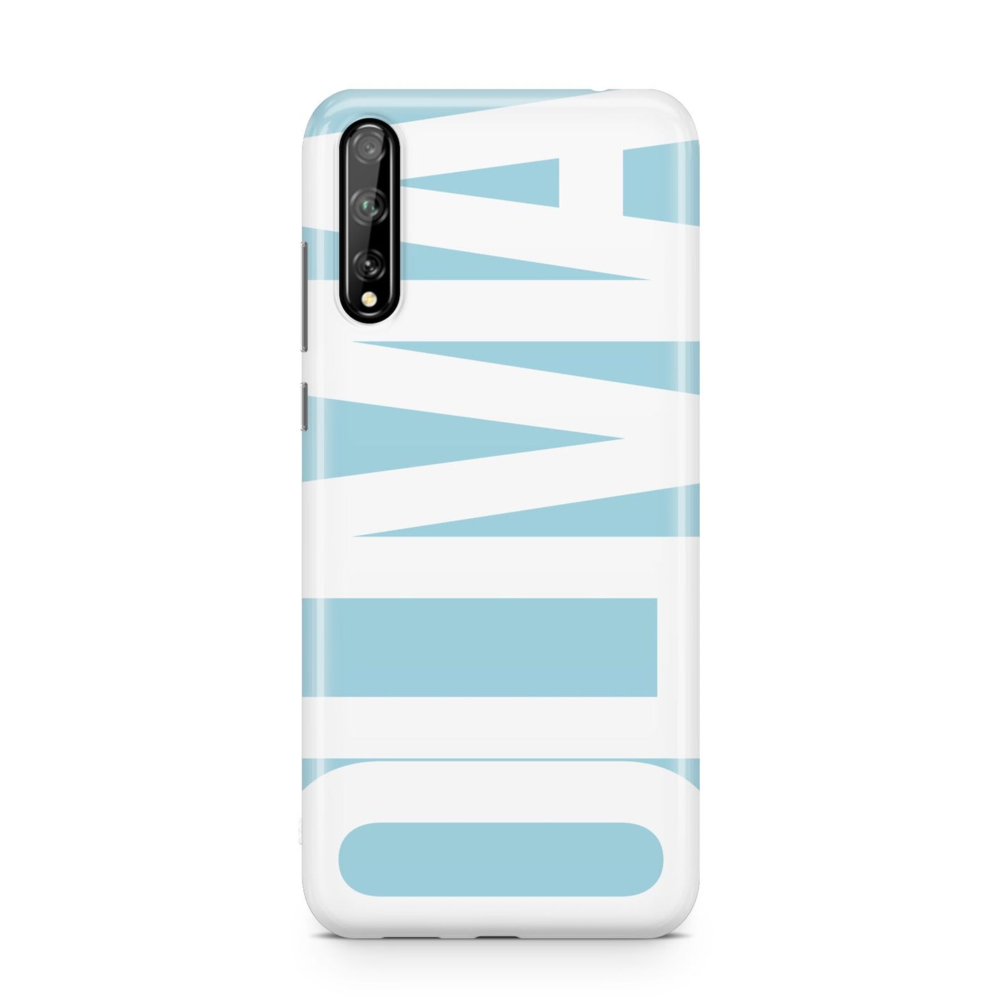 Light Blue with Bold White Name Huawei Enjoy 10s Phone Case