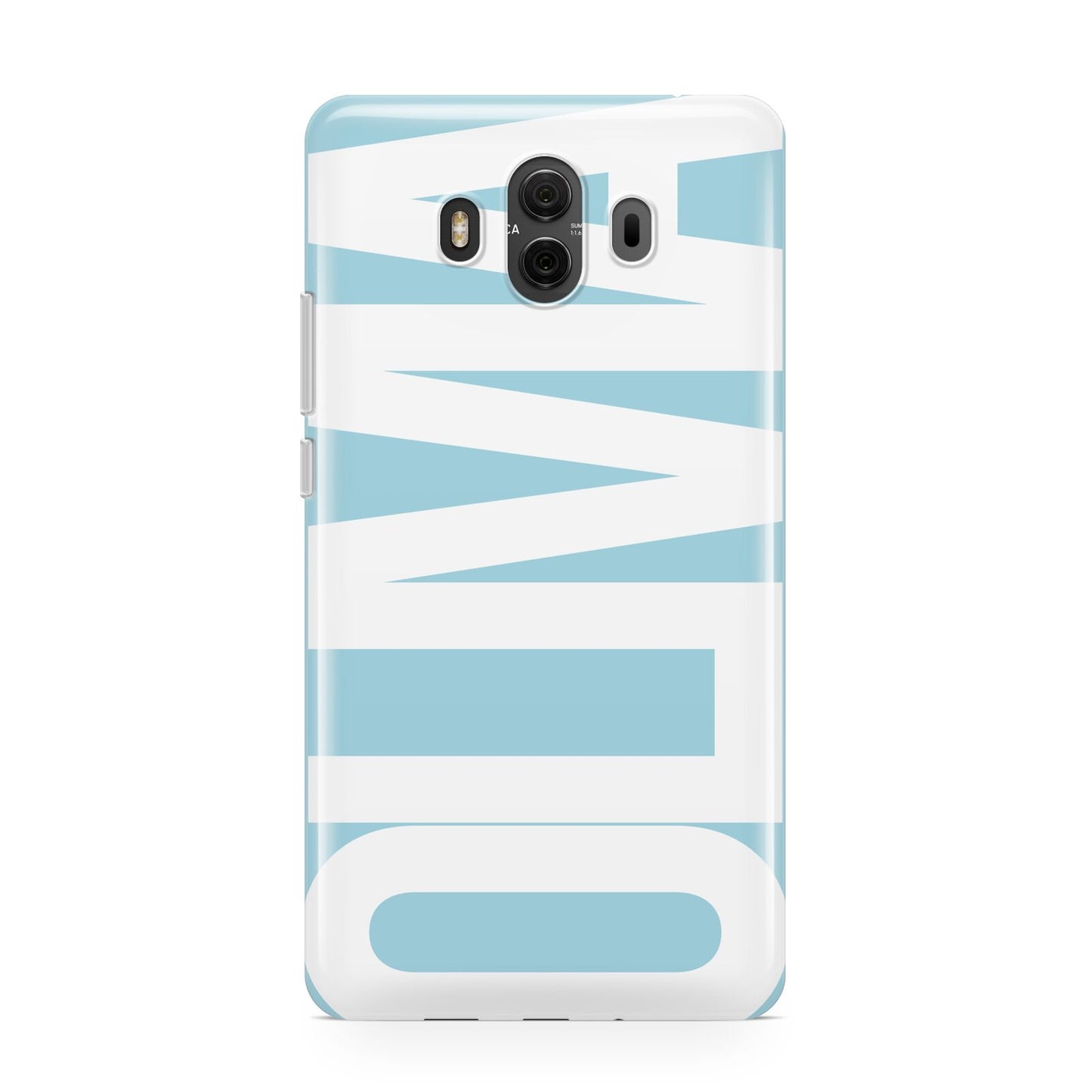 Light Blue with Bold White Name Huawei Mate 10 Protective Phone Case