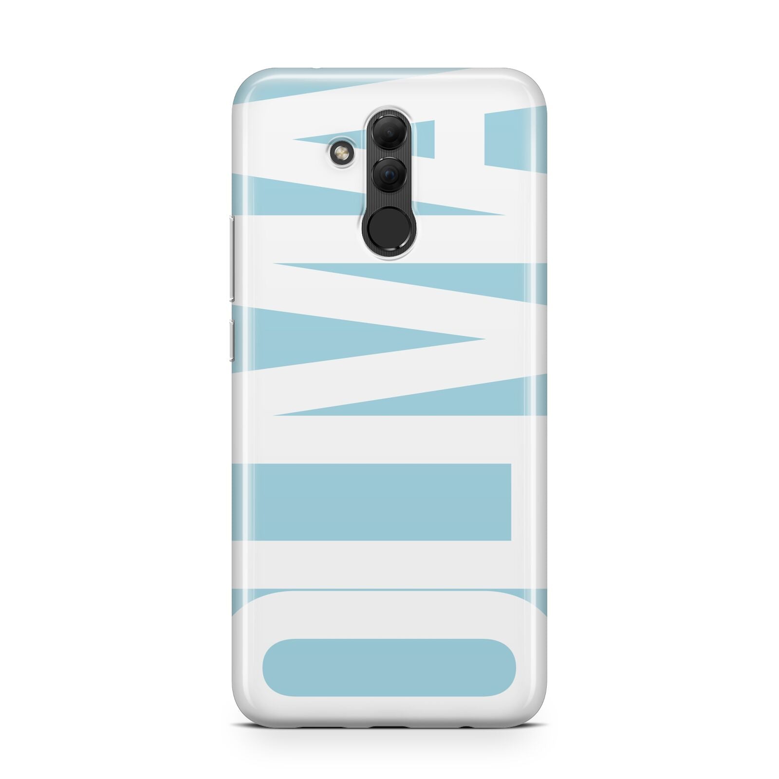 Light Blue with Bold White Name Huawei Mate 20 Lite