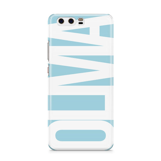 Light Blue with Bold White Name Huawei P10 Phone Case