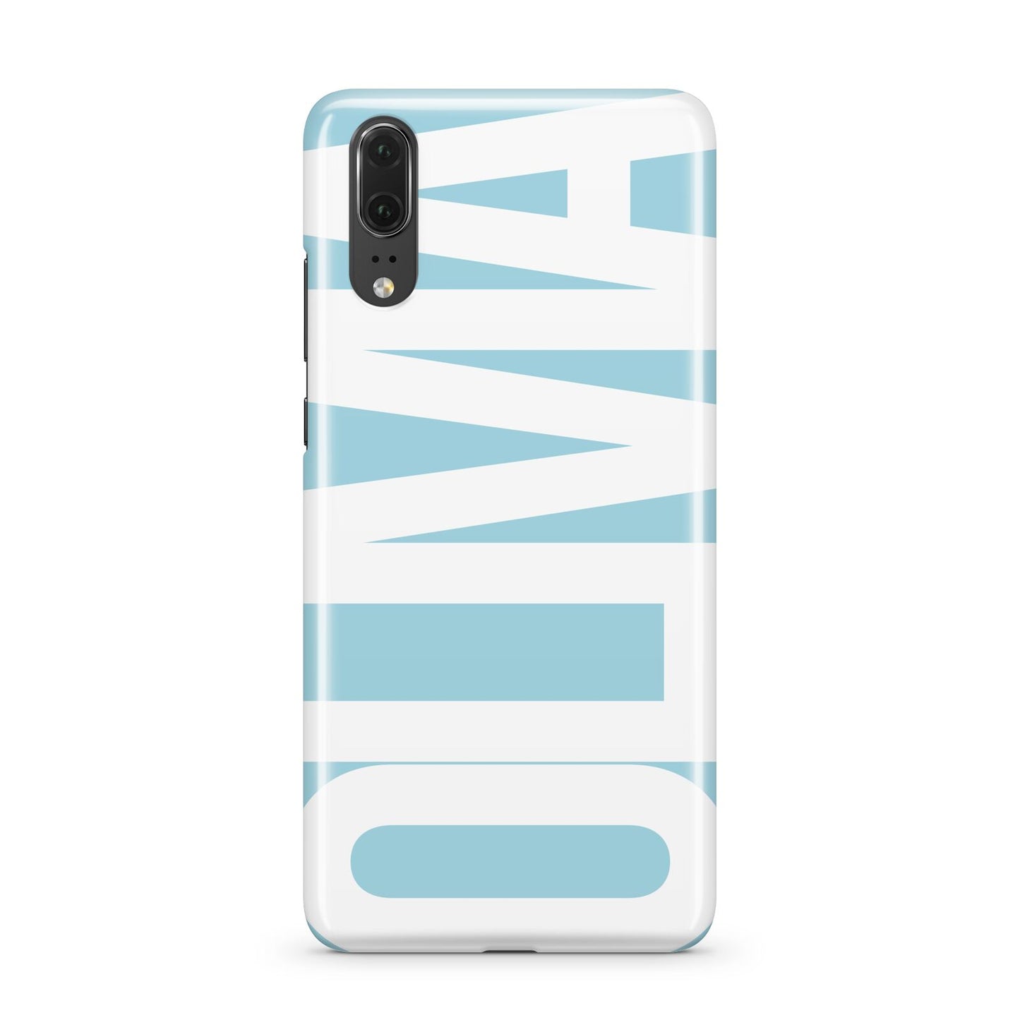 Light Blue with Bold White Name Huawei P20 Phone Case