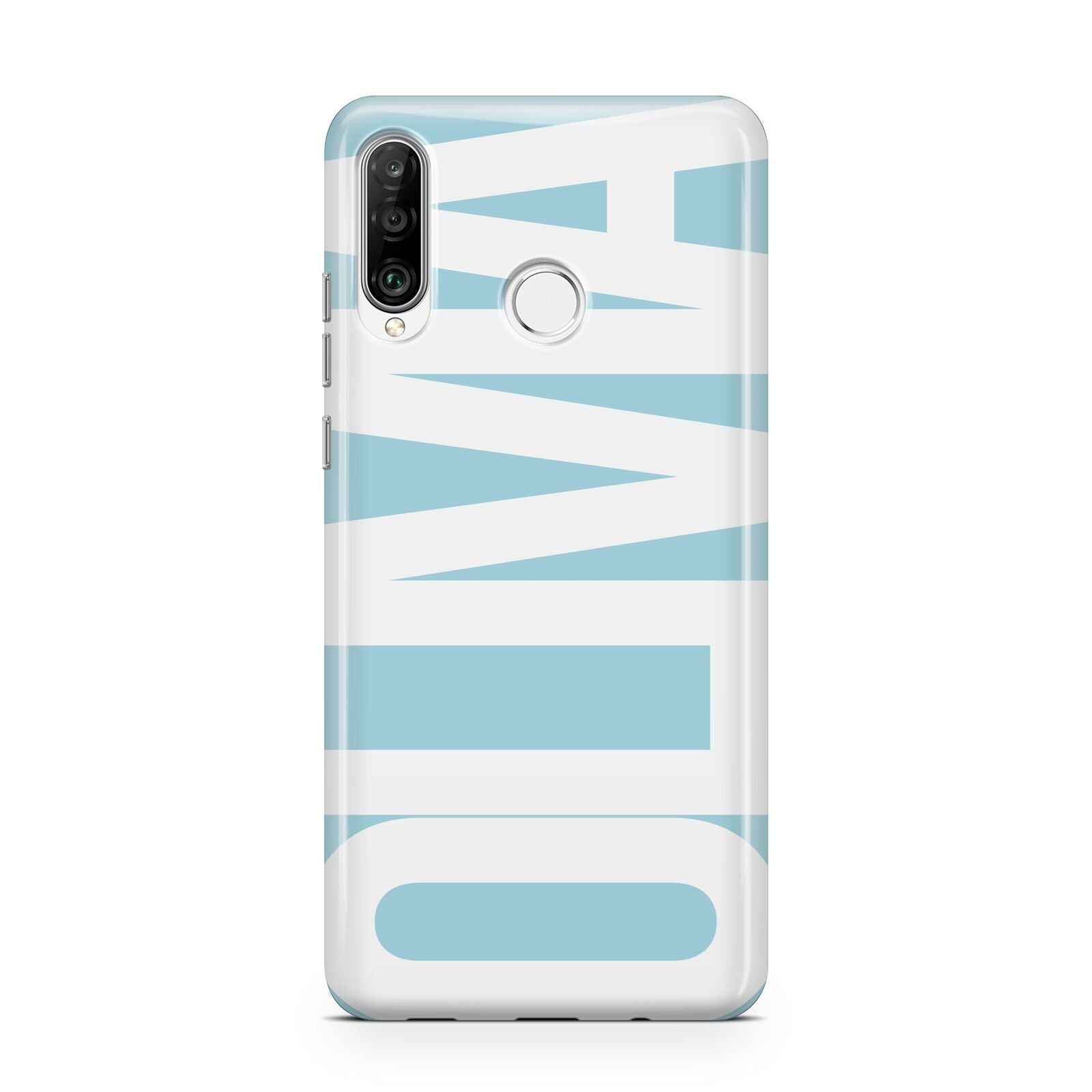 Light Blue with Bold White Name Huawei P30 Lite Phone Case