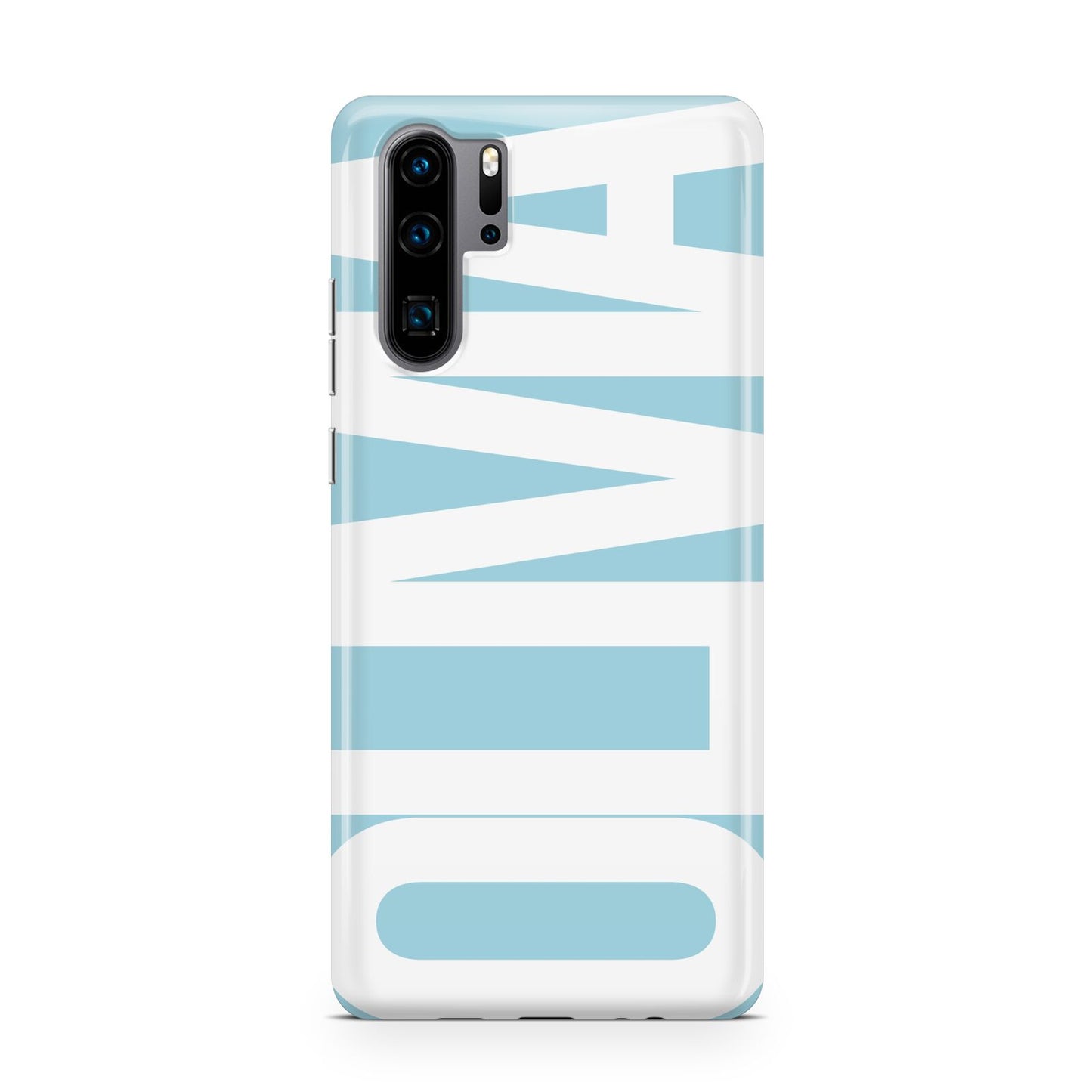 Light Blue with Bold White Name Huawei P30 Pro Phone Case