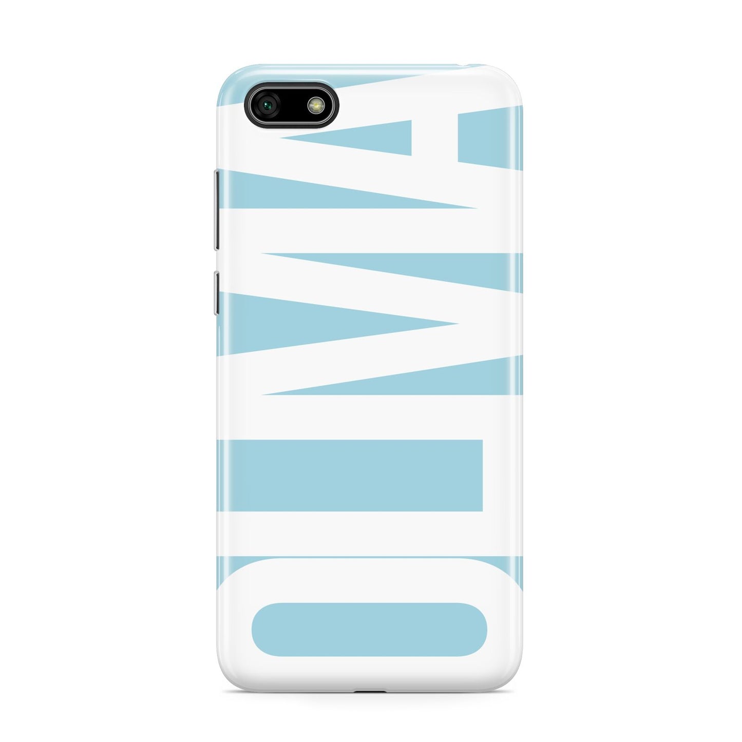 Light Blue with Bold White Name Huawei Y5 Prime 2018 Phone Case