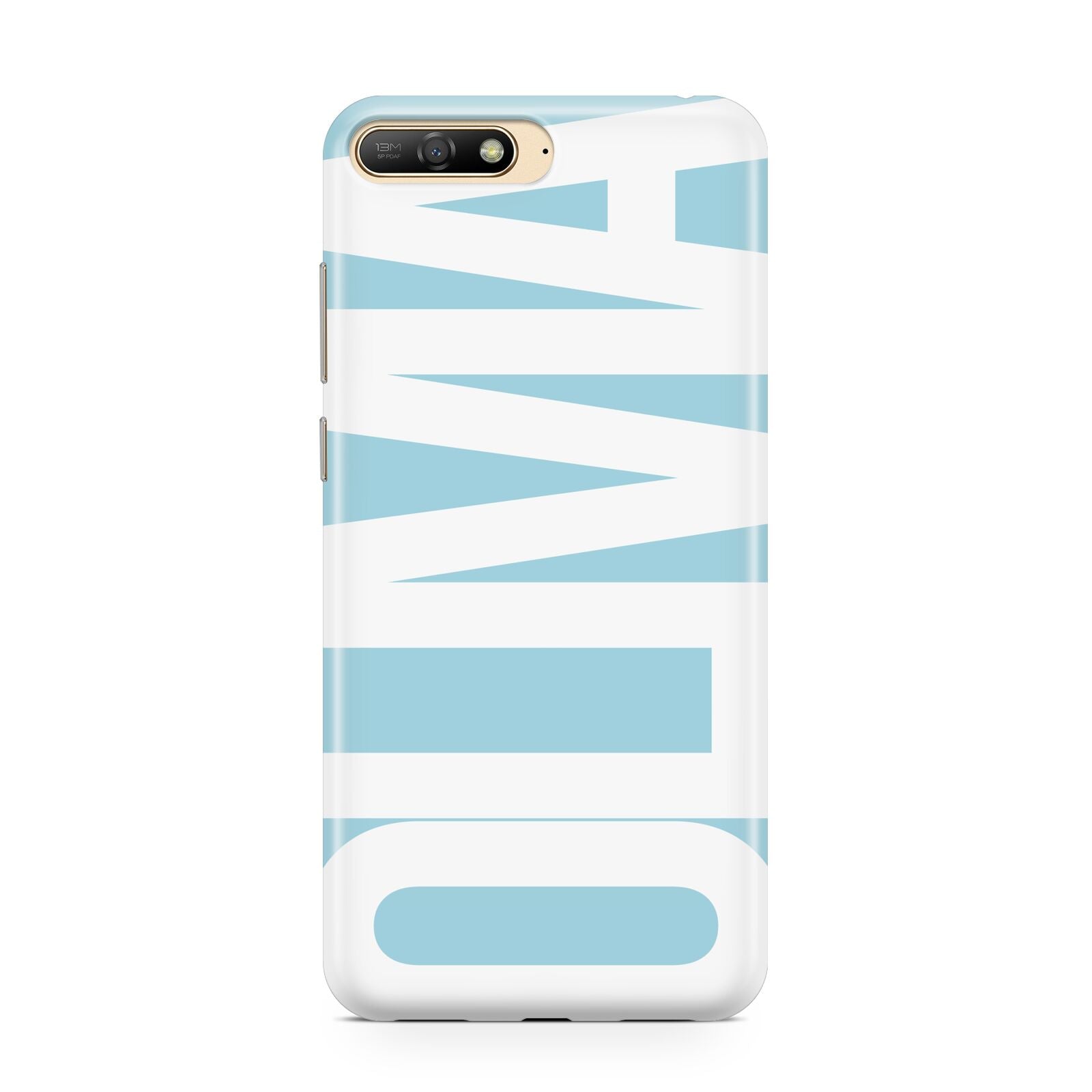 Light Blue with Bold White Name Huawei Y6 2018