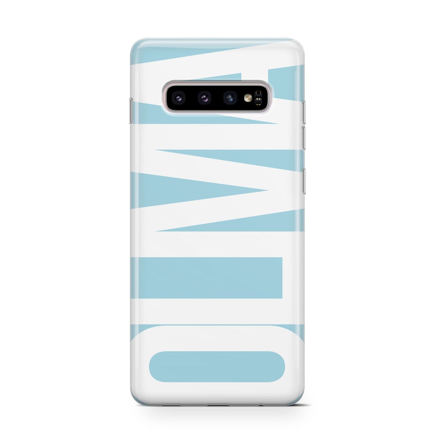 Light Blue with Bold White Name Protective Samsung Galaxy Case