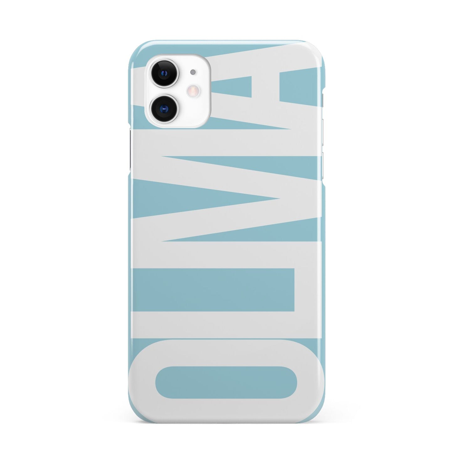 Light Blue with Bold White Name iPhone 11 3D Snap Case