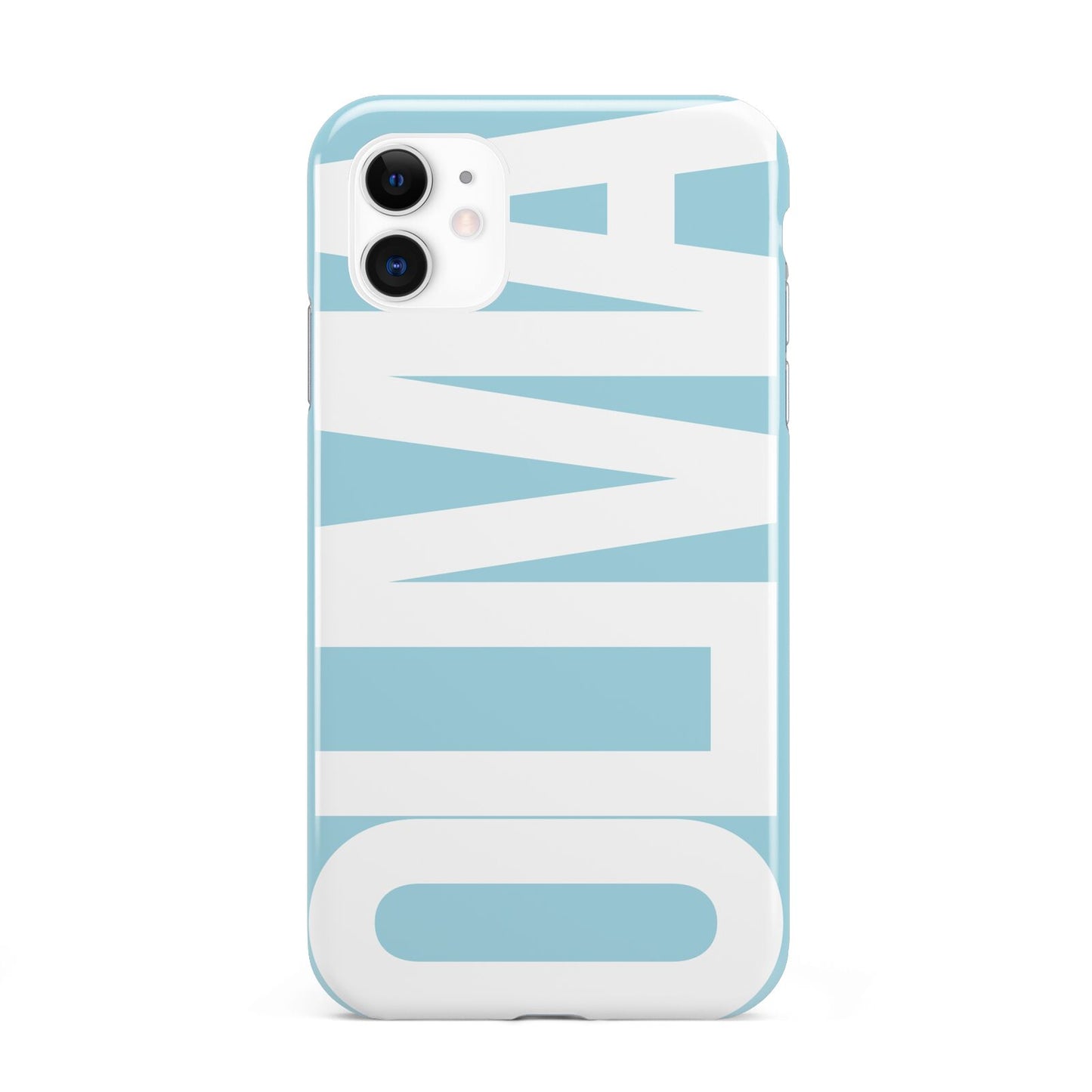 Light Blue with Bold White Name iPhone 11 3D Tough Case