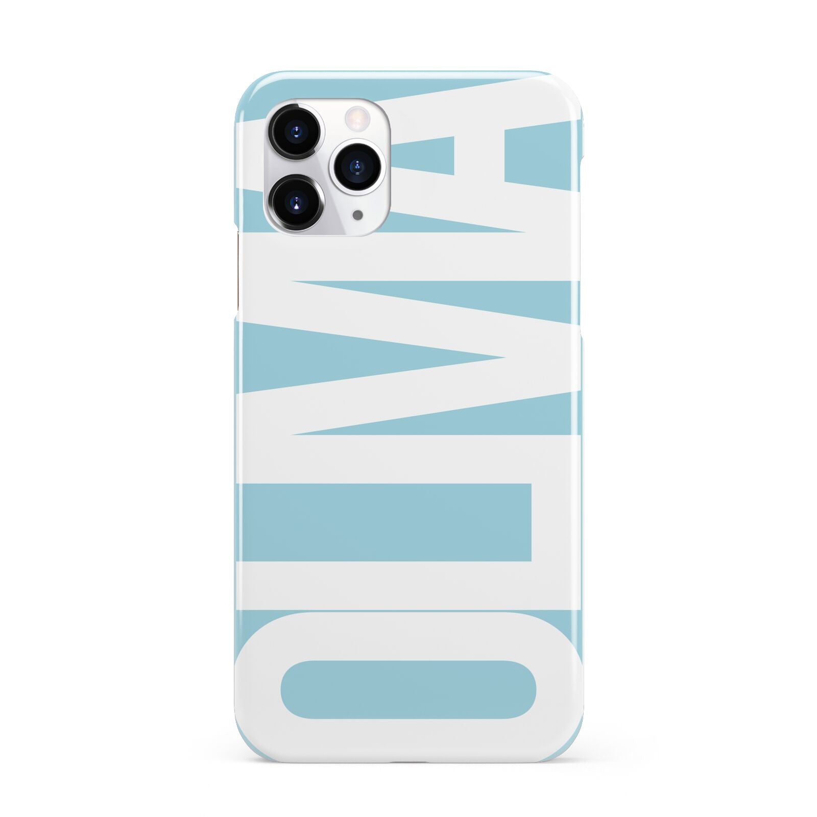 Light Blue with Bold White Name iPhone 11 Pro 3D Snap Case