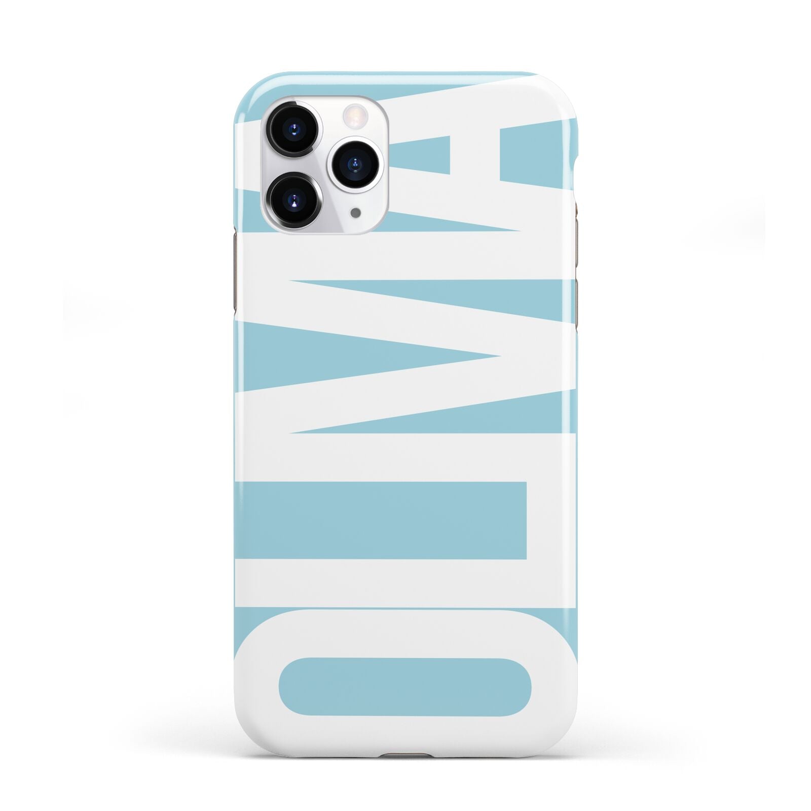 Light Blue with Bold White Name iPhone 11 Pro 3D Tough Case