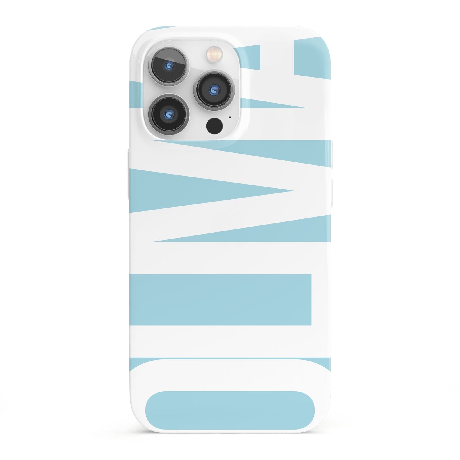 Light Blue with Bold White Name iPhone 13 Pro Full Wrap 3D Snap Case