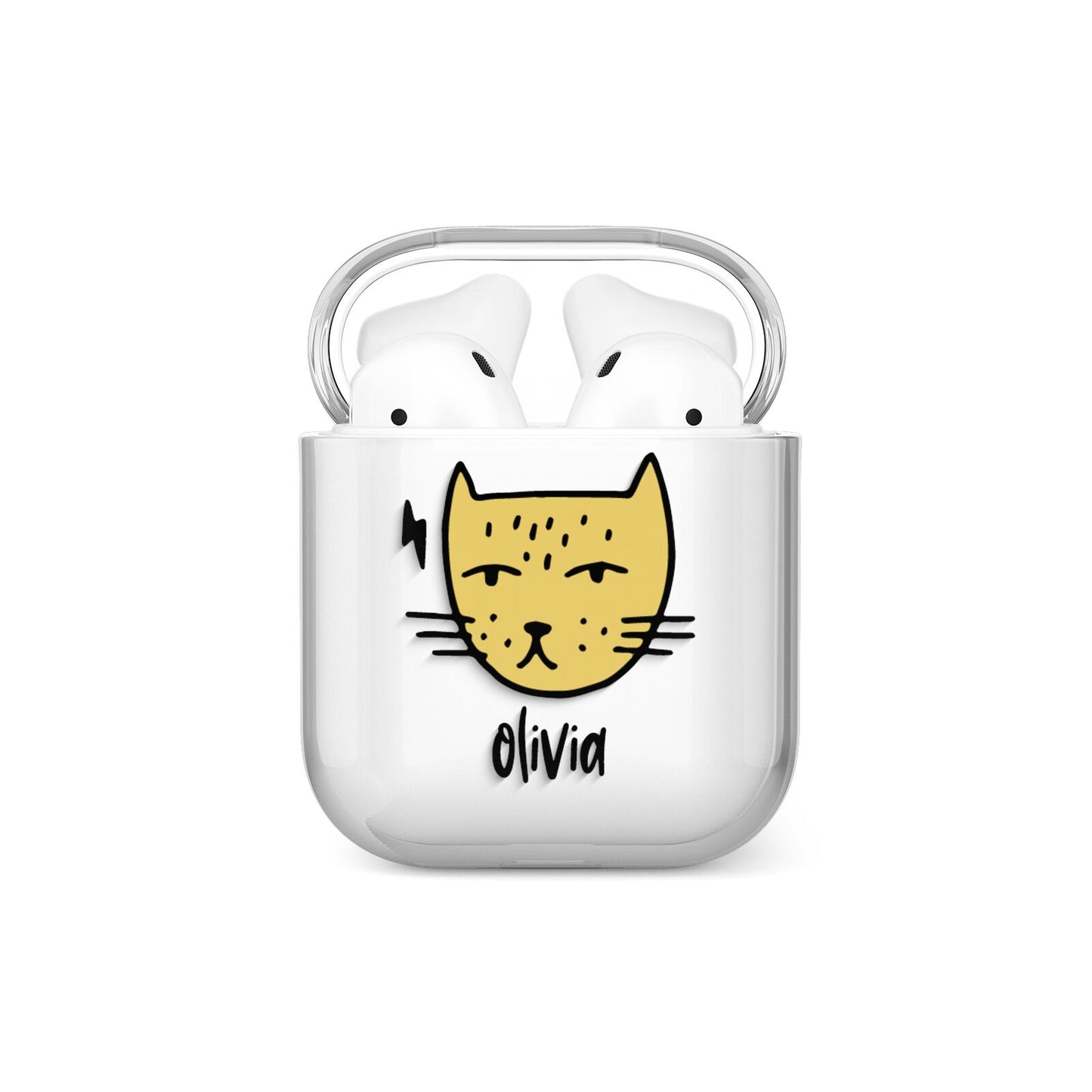 Lightning Cat Face Custom AirPods Case