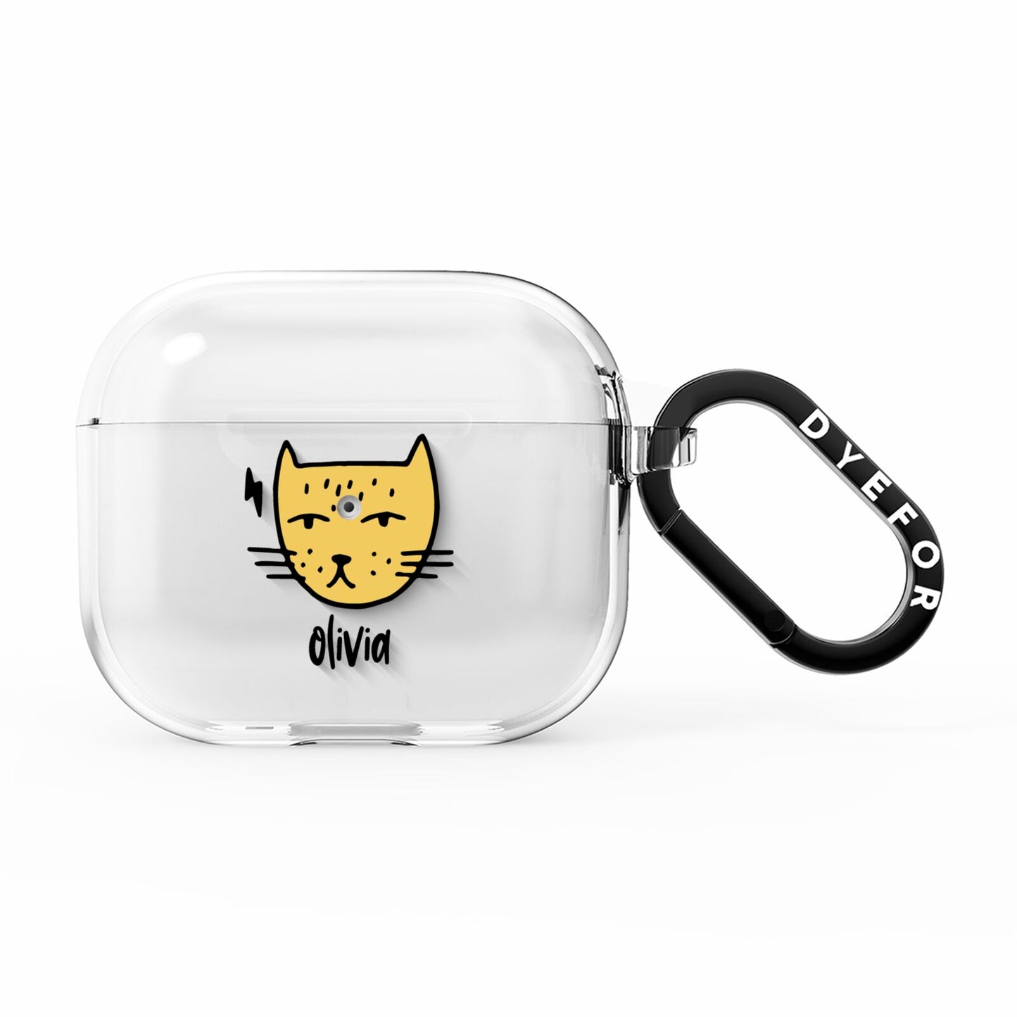 Lightning Cat Face Custom AirPods Clear Case 3rd Gen