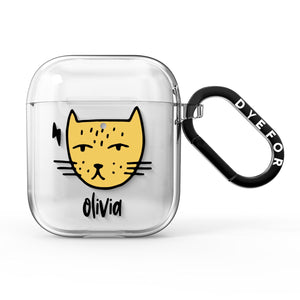 Lightning Cat Face Custom AirPods Case