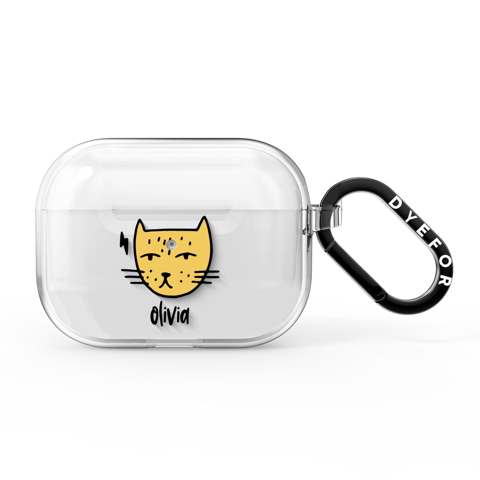 Lightning Cat Face Custom AirPods Pro Clear Case