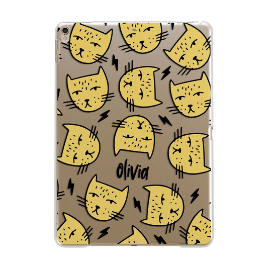 Lightning Cat Face Custom Apple iPad Gold Case